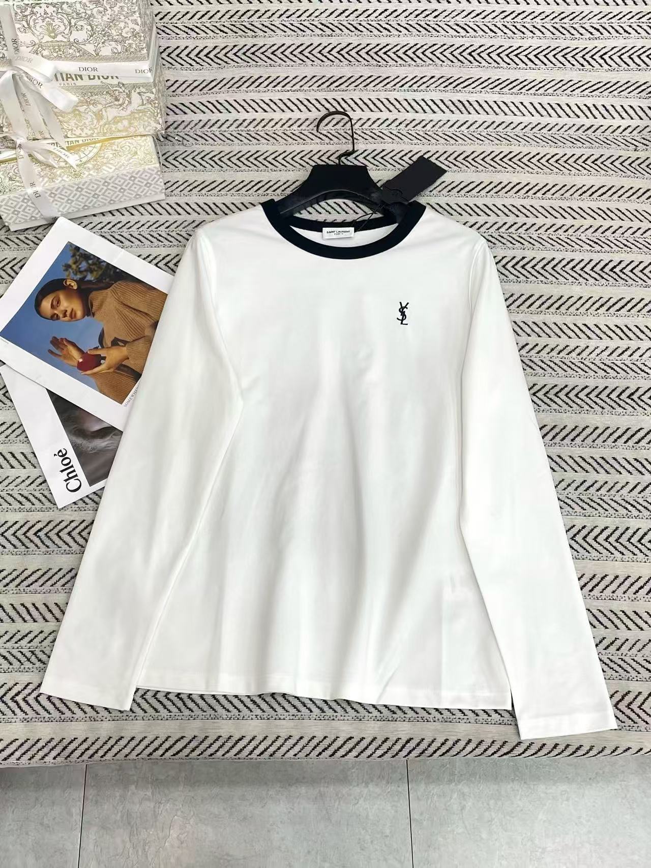 YSL シンプルロゴ長袖Tシャツ【50％割引+送料無料】
