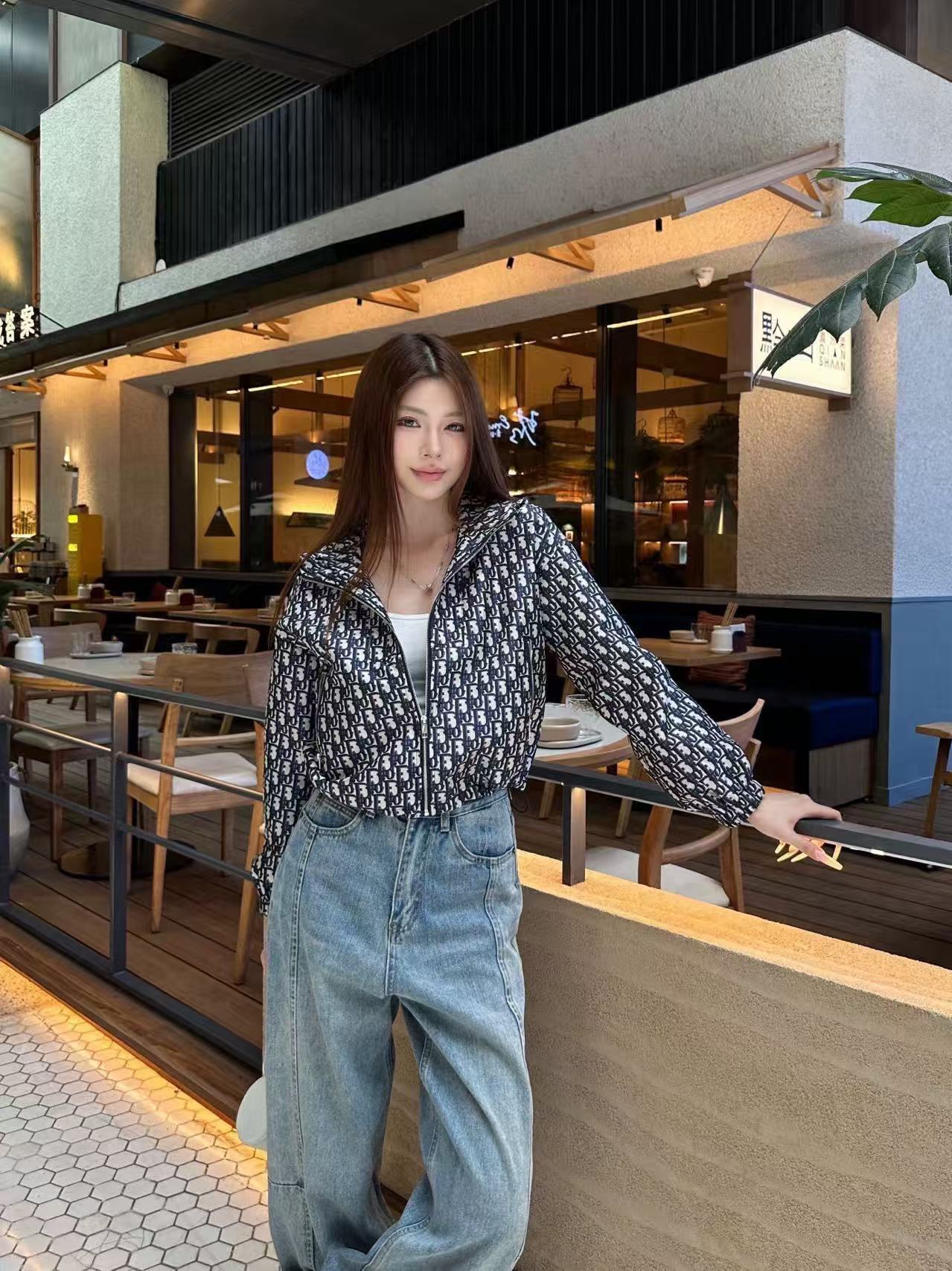 DIOR フード付きジャカード クロップドジャケット【50％割引+送料無料】