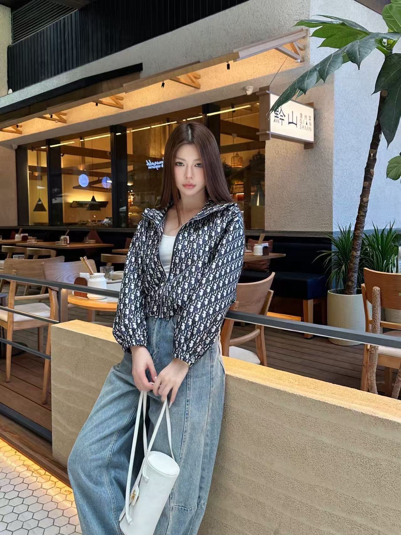 DIOR フード付きジャカード クロップドジャケット【50％割引+送料無料】