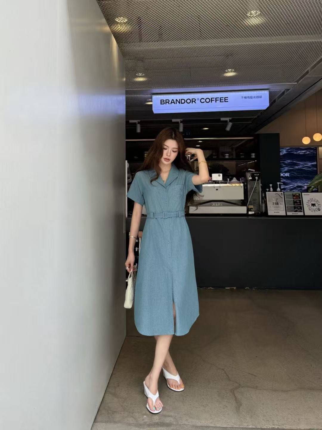 LOEWE ロゴ刺繍入りデニムドレス【50％割引+送料無料】