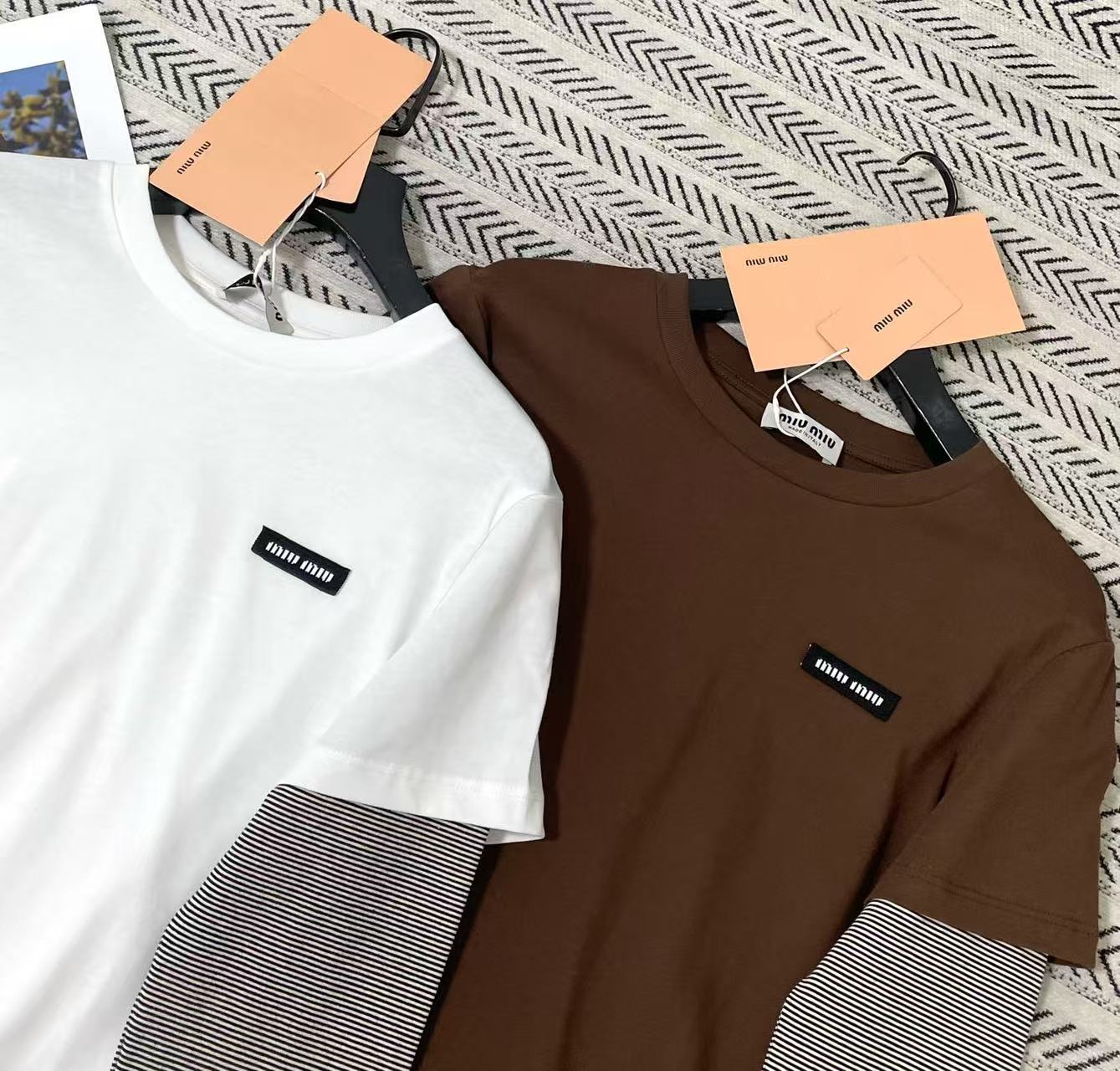 M1UM1U カラーブロック 長袖Tシャツ【50％割引+送料無料】