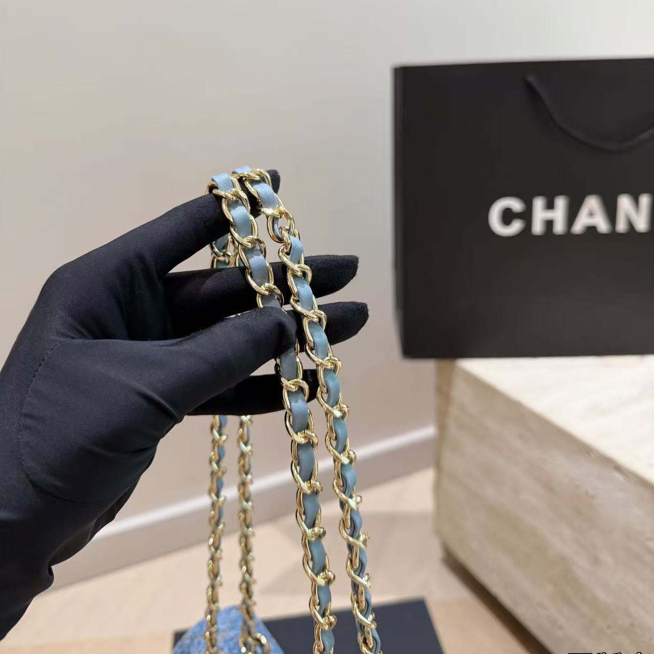 CHANE1 チェーンデニムバッグ【50％割引+送料無料】
