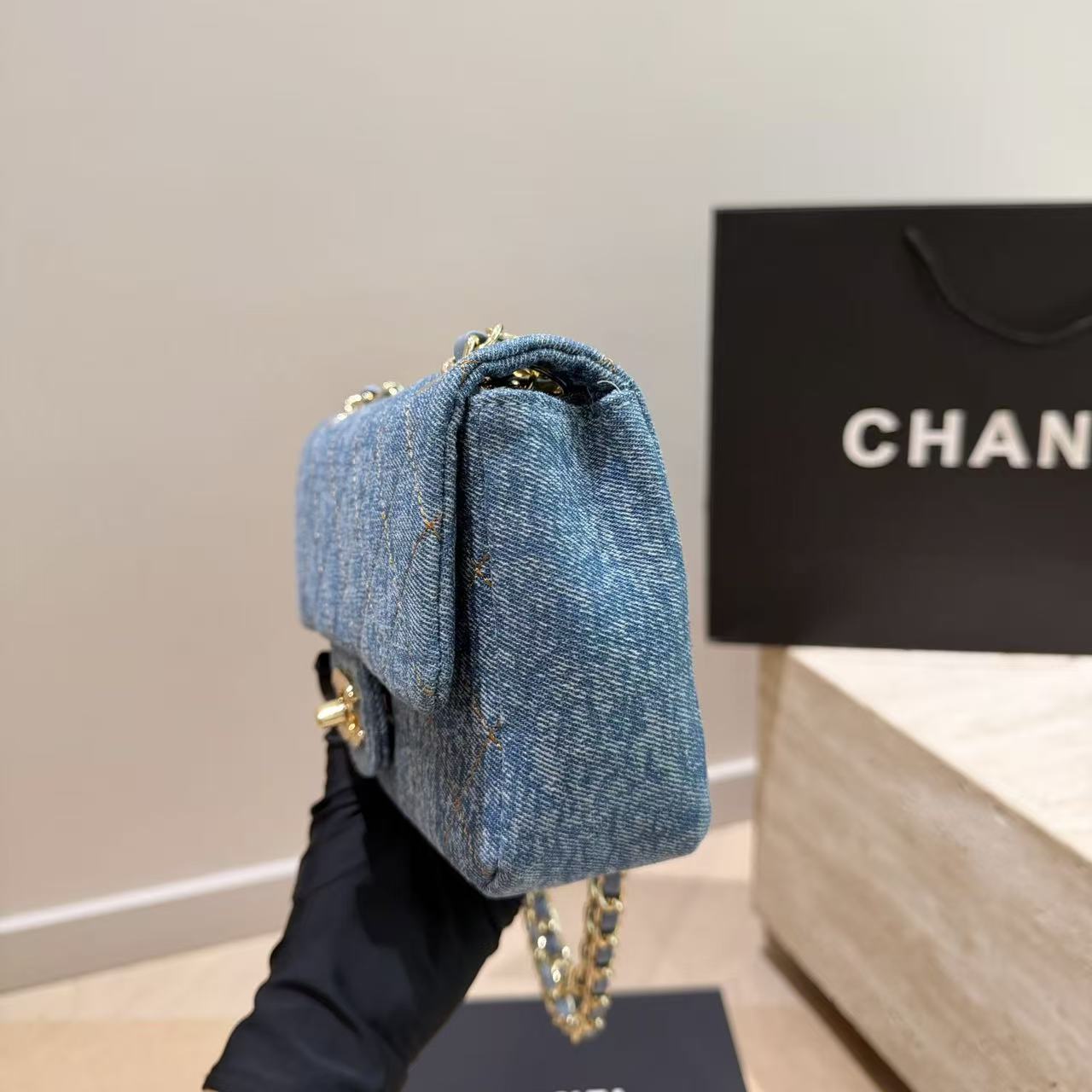 CHANE1 チェーンデニムバッグ【50％割引+送料無料】