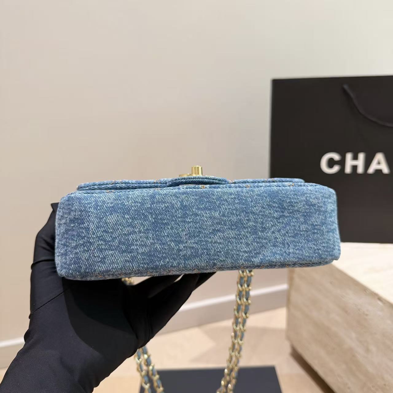 CHANE1 チェーンデニムバッグ【50％割引+送料無料】
