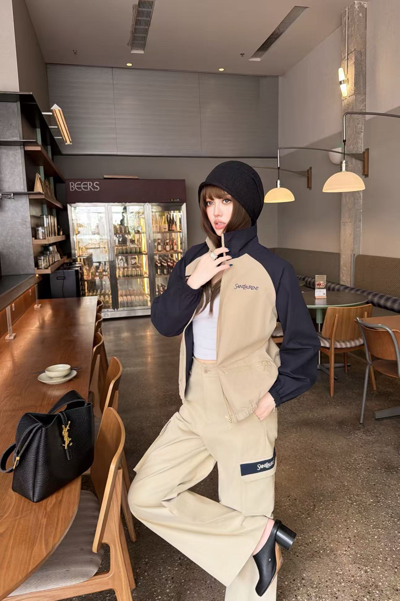 YSLのミニマルなジャケットとパンツのツーピースセット【50％割引+送料無料】