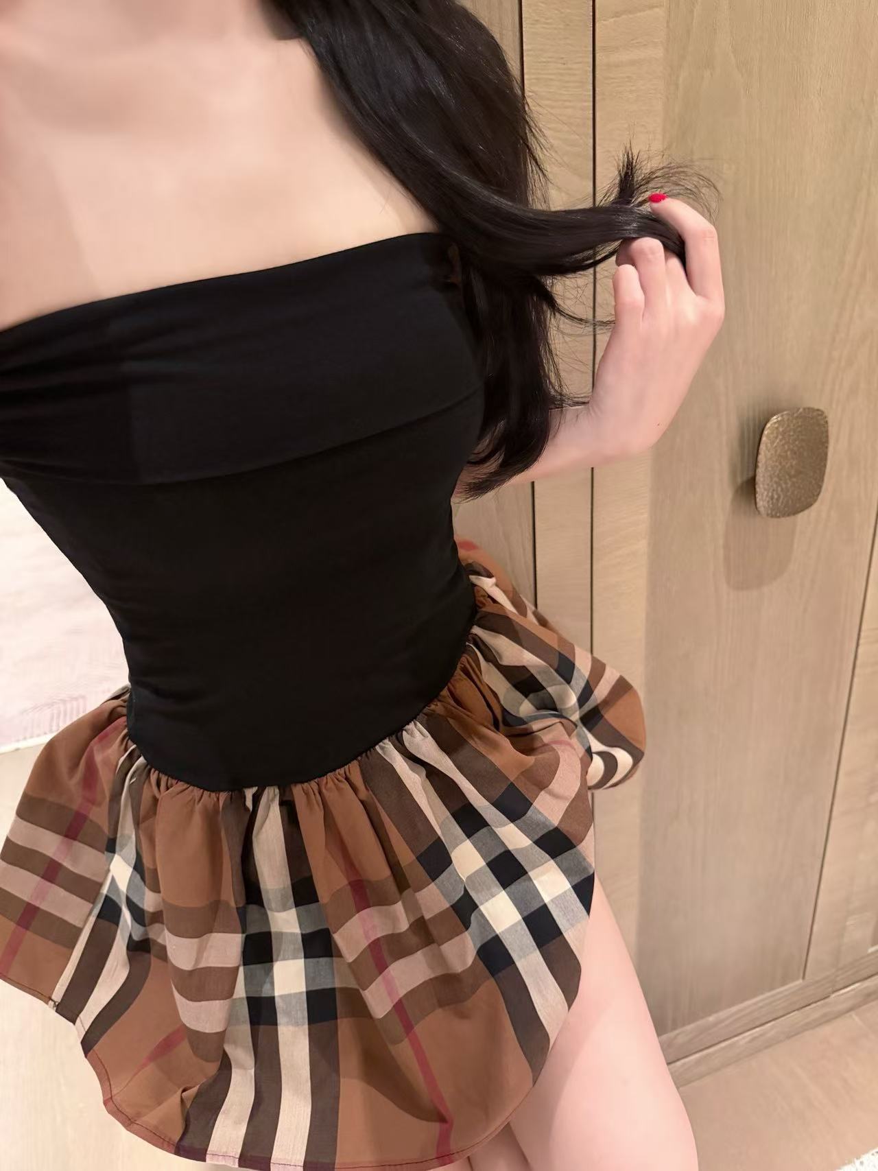 BUR8ERRY シャツとドレスのツーピースセット【50％割引+送料無料】
