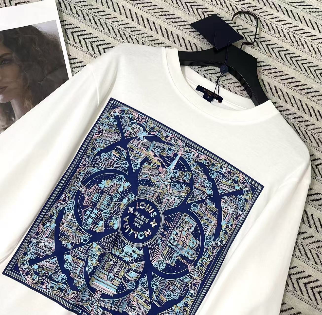 LVプリント 長袖Tシャツ【50％割引+送料無料】