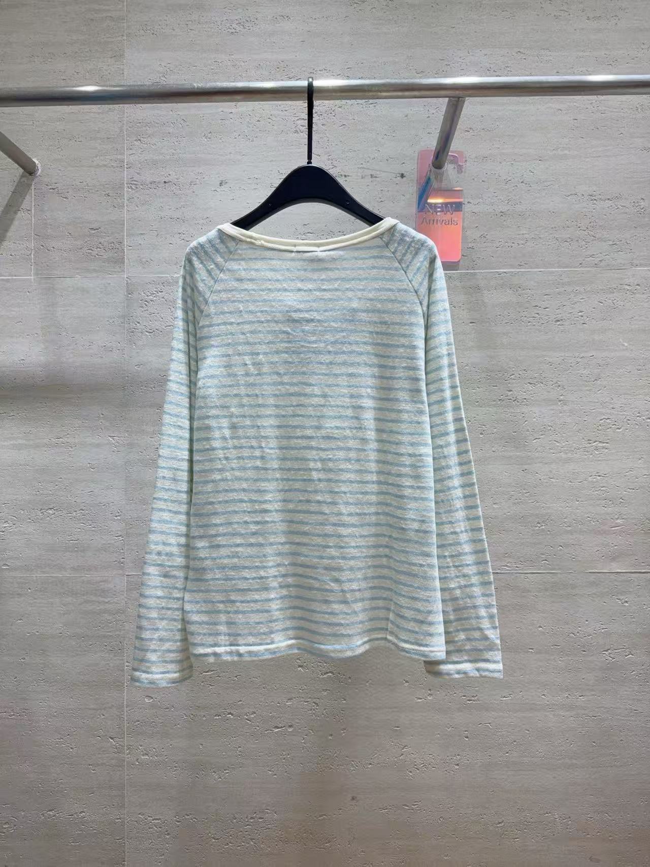 CELINE ストライプ ロゴ刺繍 Tシャツ【50％割引+送料無料】