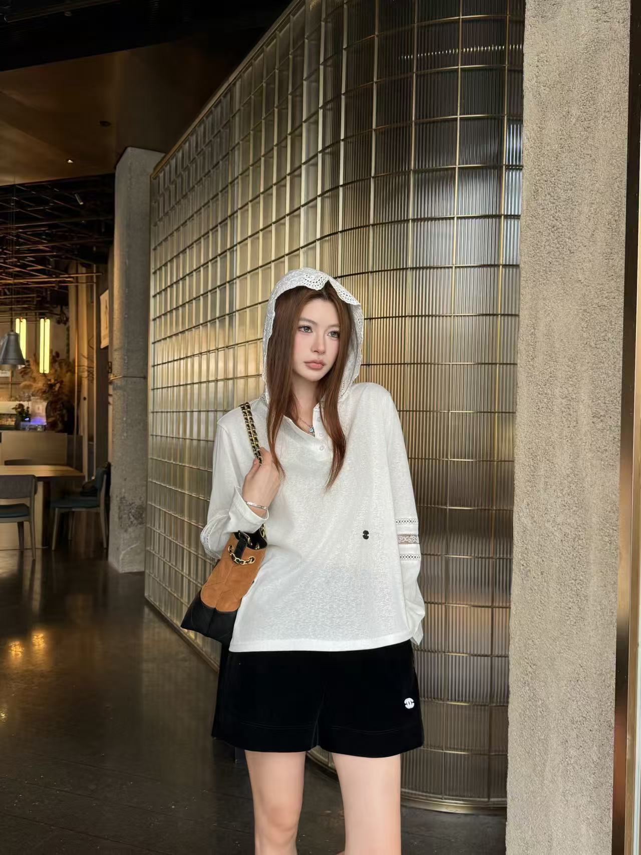 CHANE1 シンプル フード付き長袖Tシャツ【50％割引+送料無料】