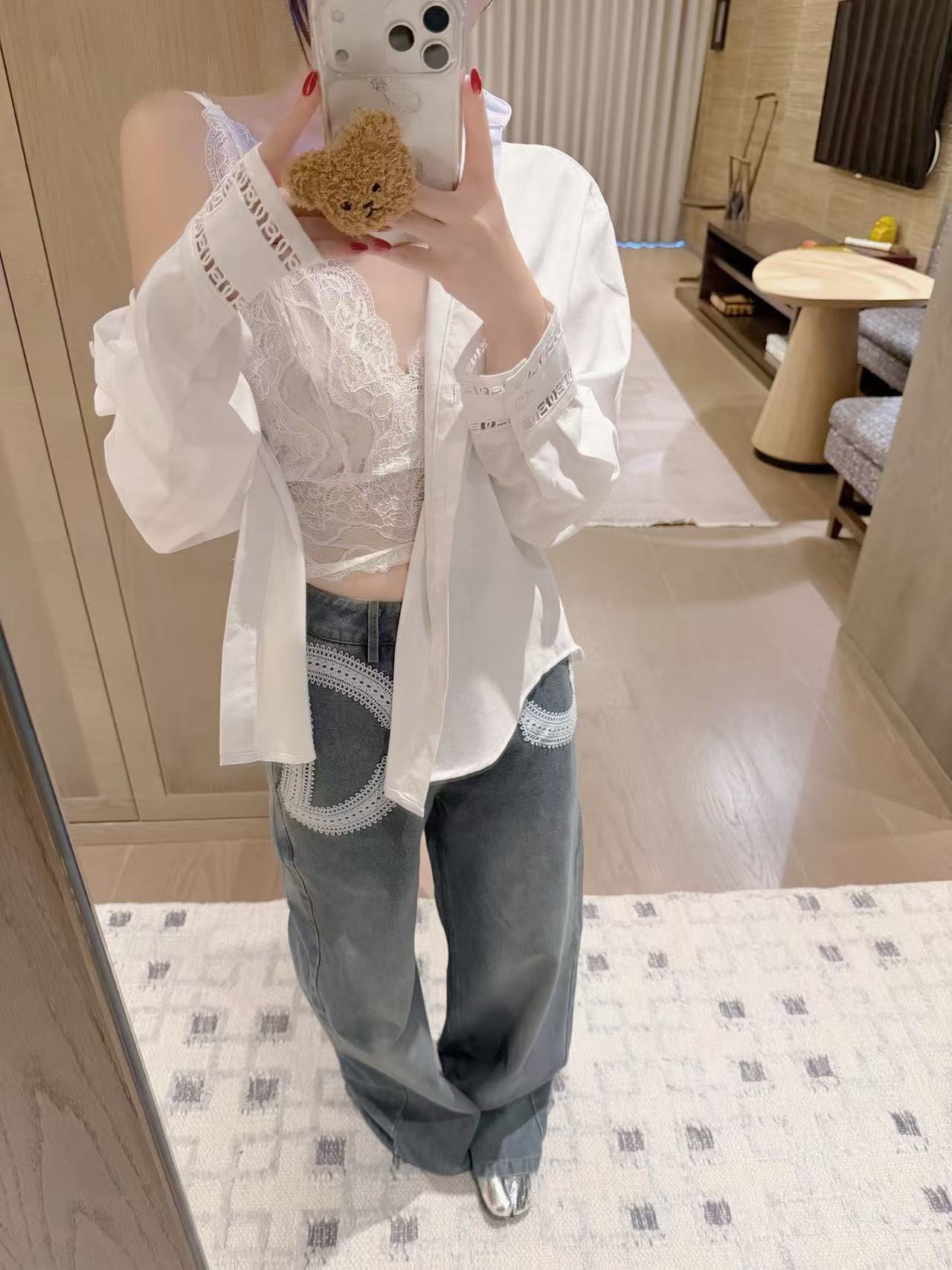 CHANE1 ダブルCレースブラウス【50％割引+送料無料】