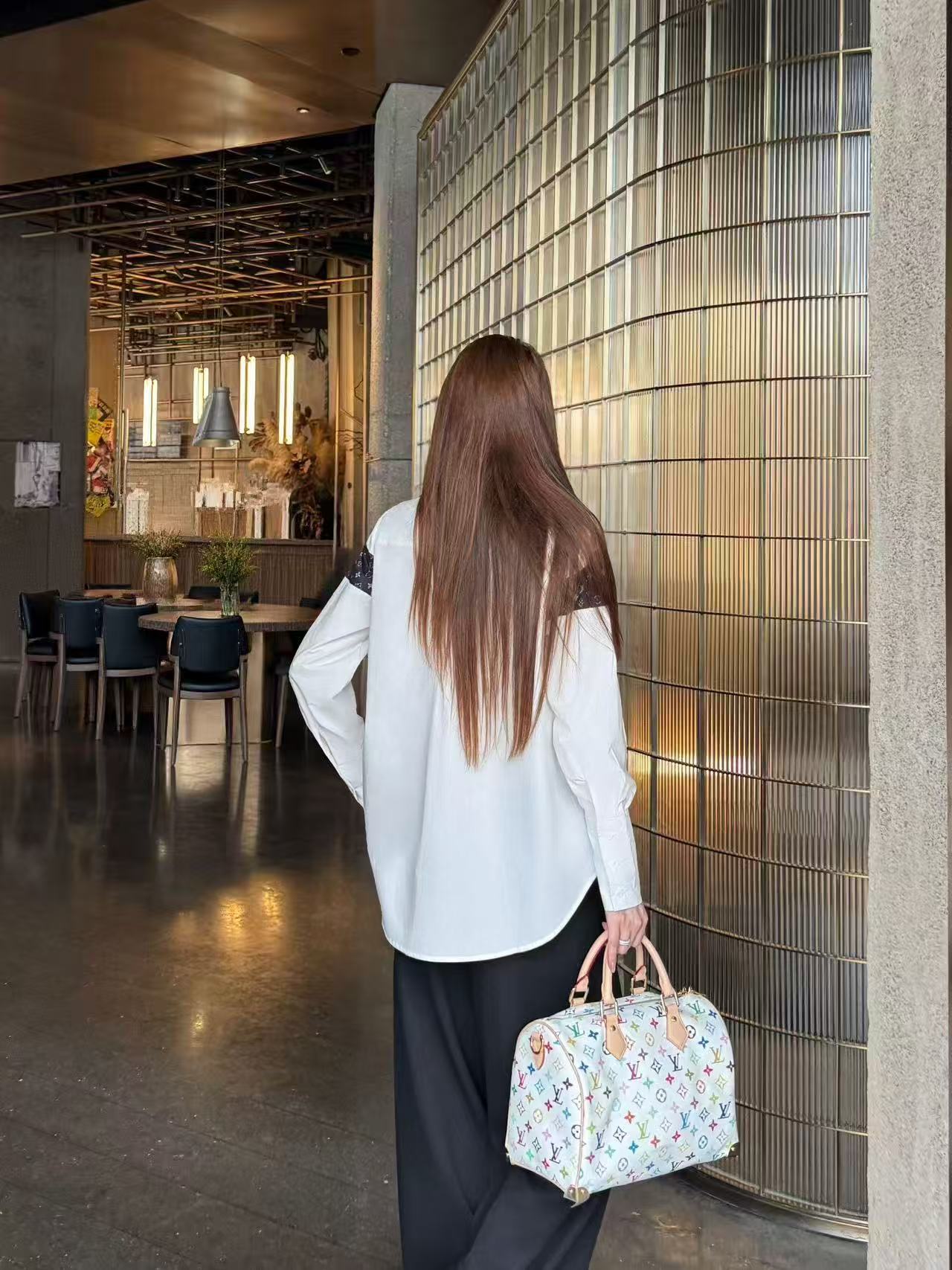 LV タイネック ルーズフィットシャツ【50％割引+送料無料】