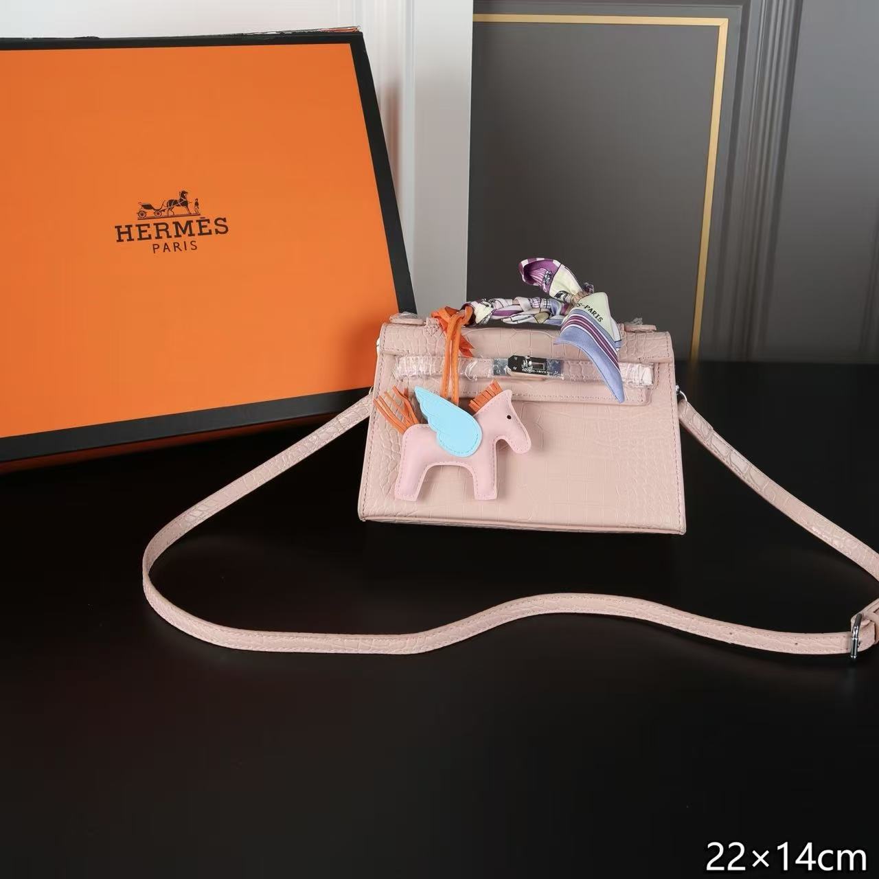 HERME5 Mini kellyクロコダイル柄のハンドバッグ【50％割引+送料無料】