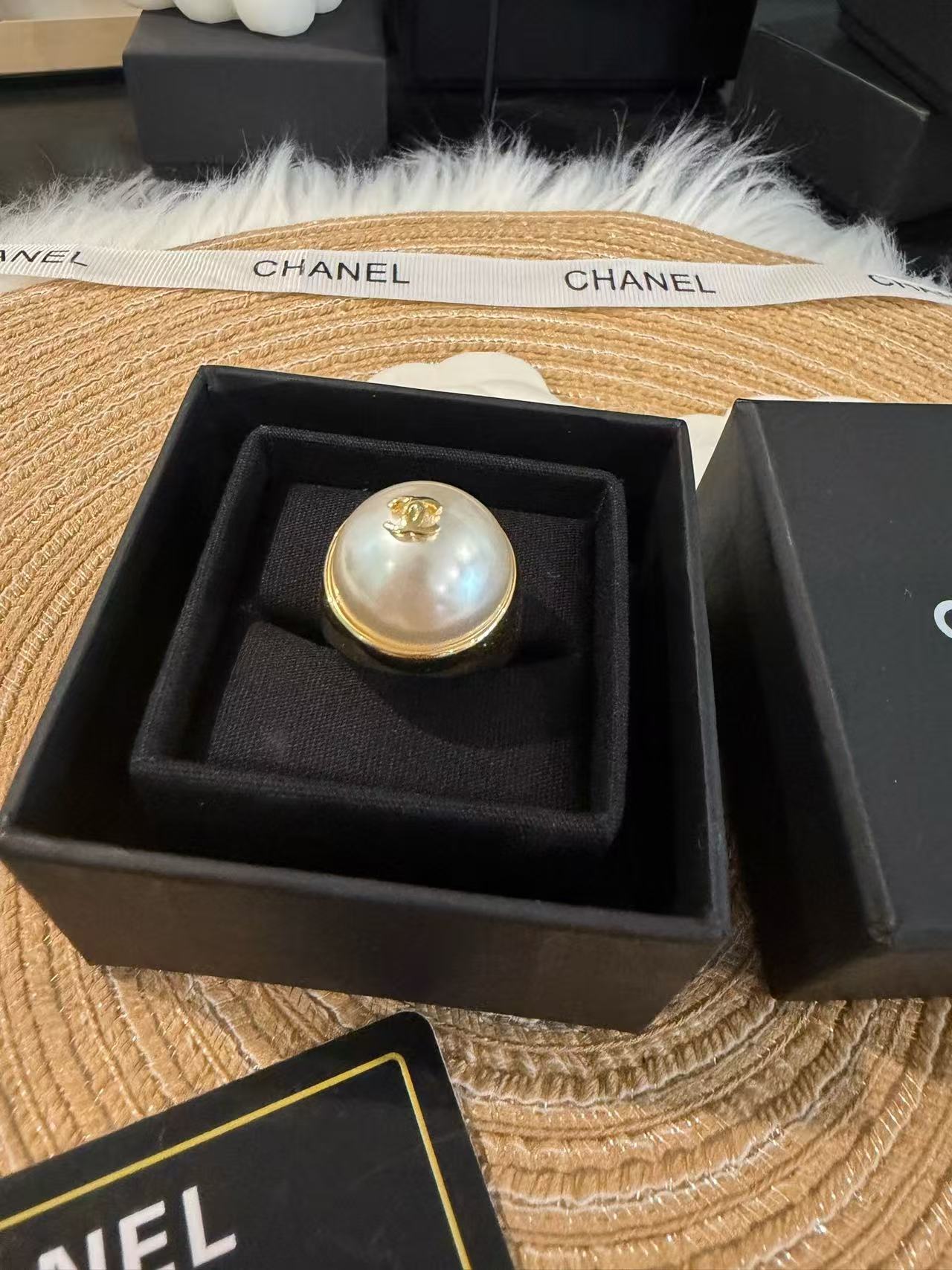 CHANE1 ダブルCパールリング【50％割引+送料無料】