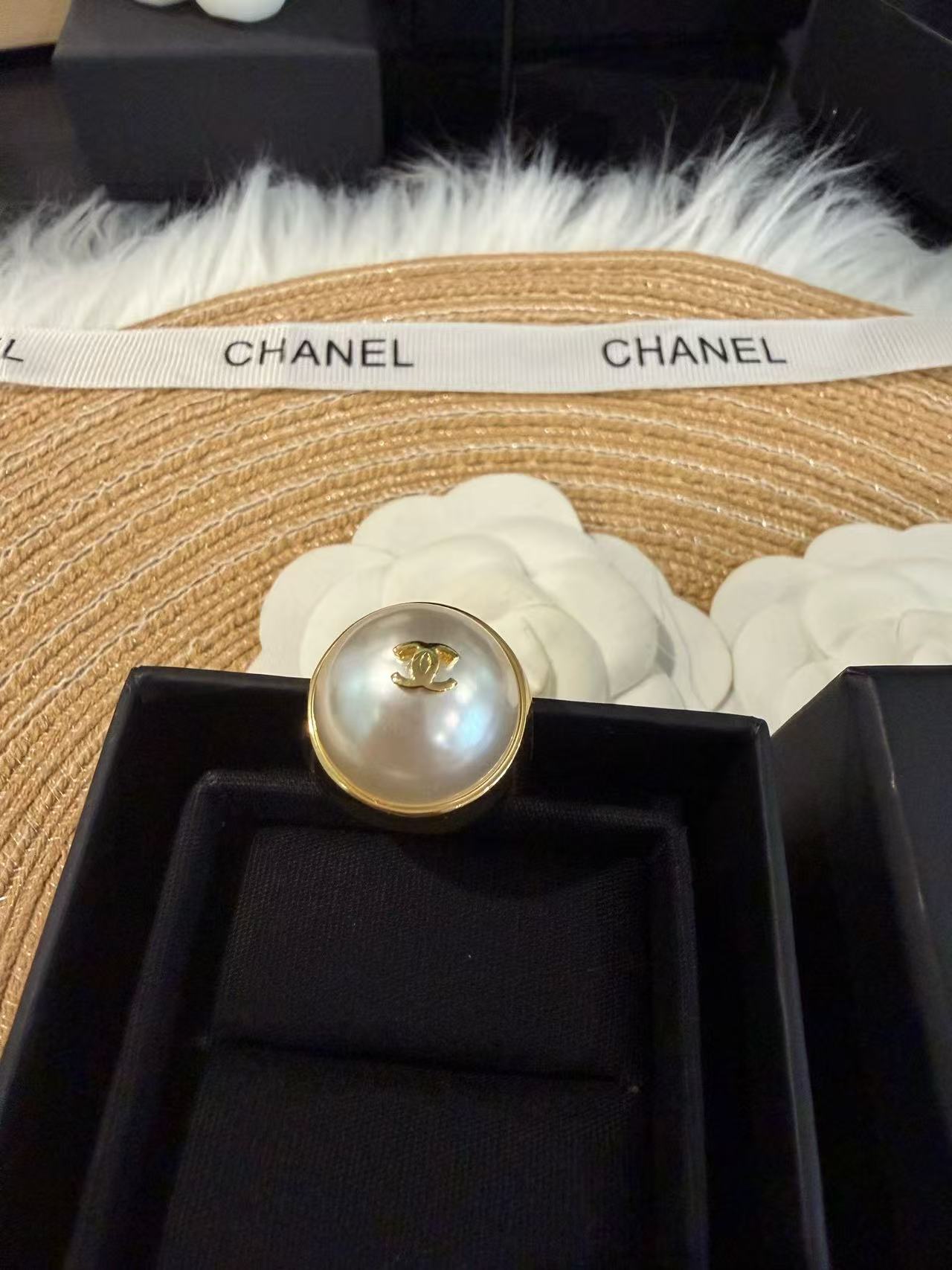 CHANE1 ダブルCパールリング【50％割引+送料無料】