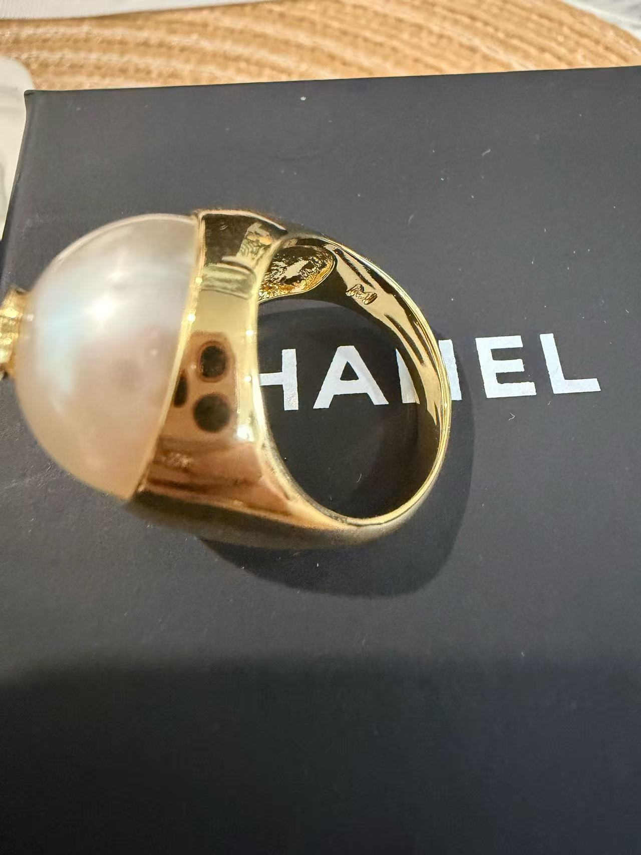 CHANE1 ダブルCパールリング【50％割引+送料無料】