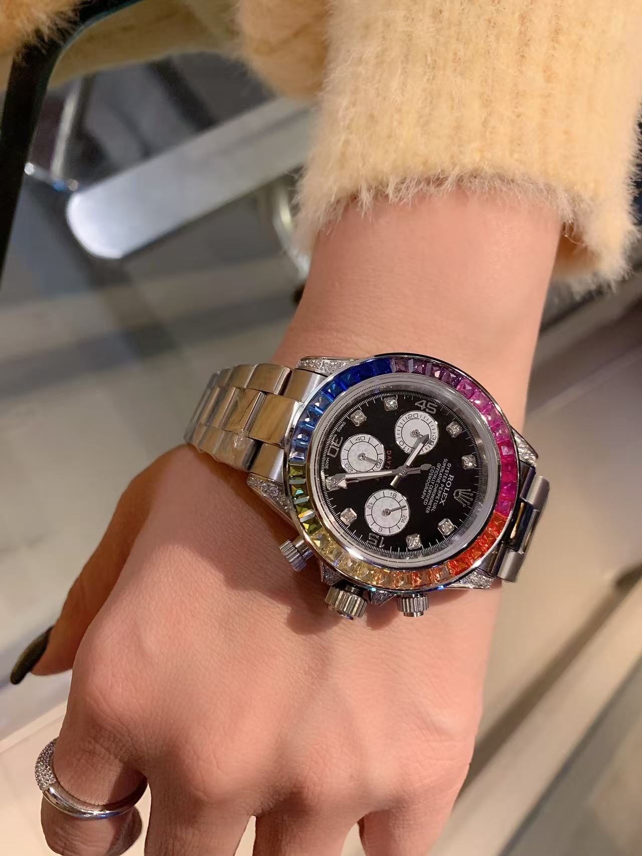 ROLEXカラーダイヤモンドスチールウォッチ【50％割引+送料無料】