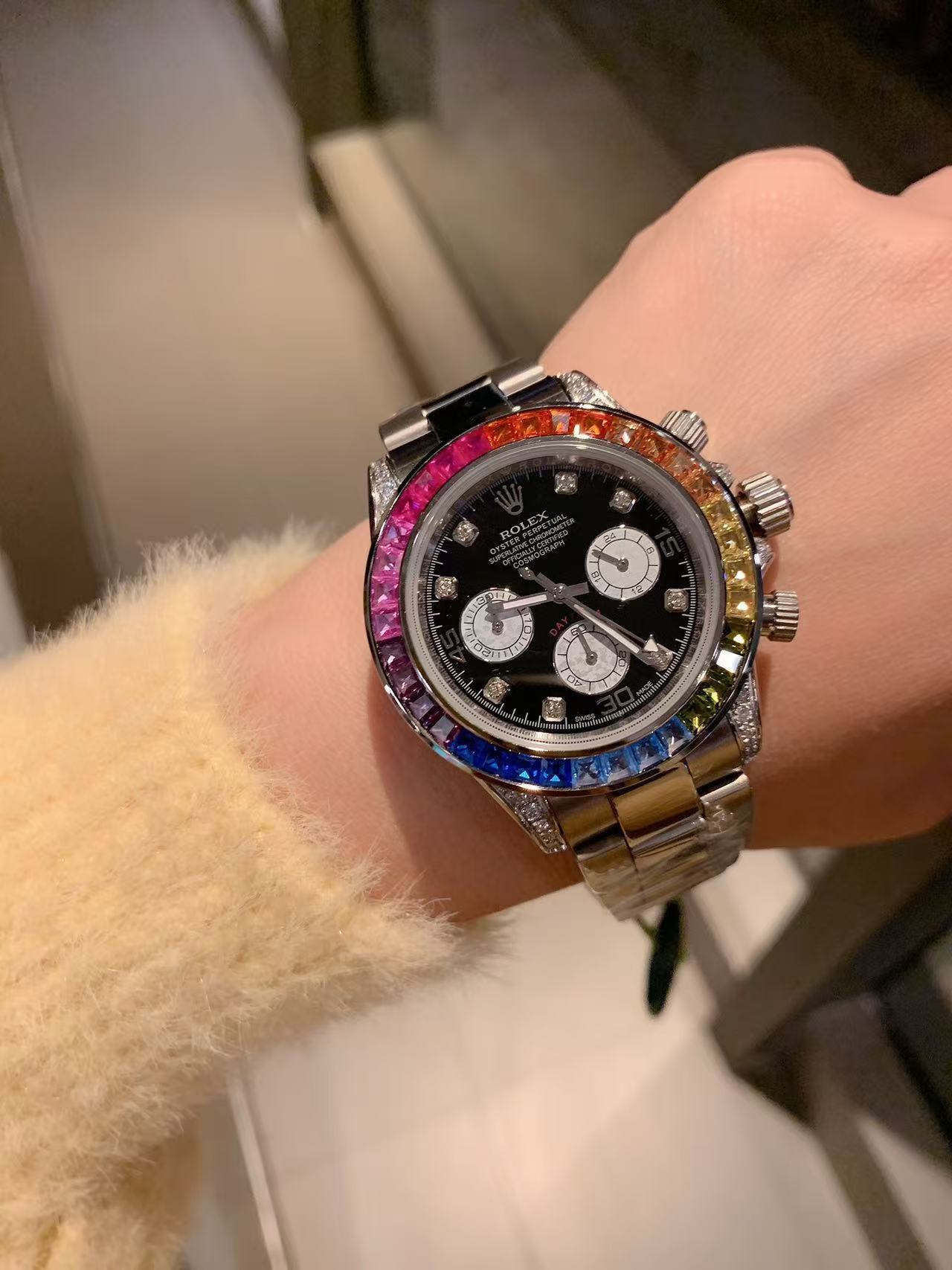 ROLEXカラーダイヤモンドスチールウォッチ【50％割引+送料無料】
