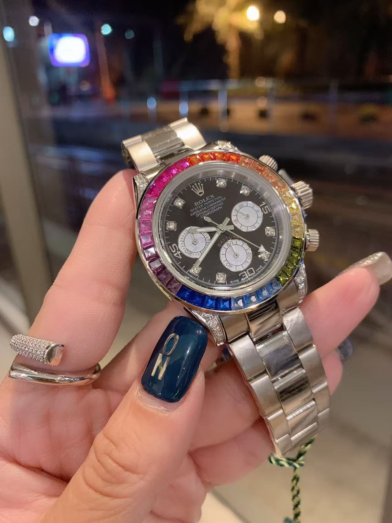 ROLEXカラーダイヤモンドスチールウォッチ【50％割引+送料無料】