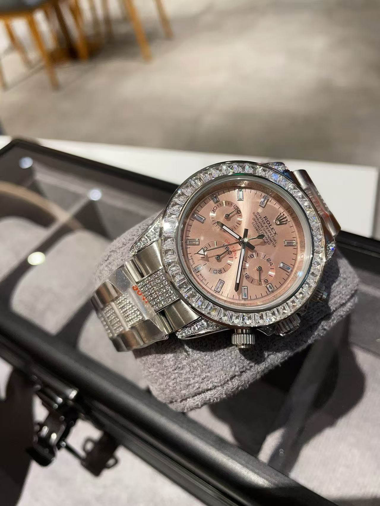 ROLEX桜のピンクスチールストラップ腕時計【50％割引+送料無料】