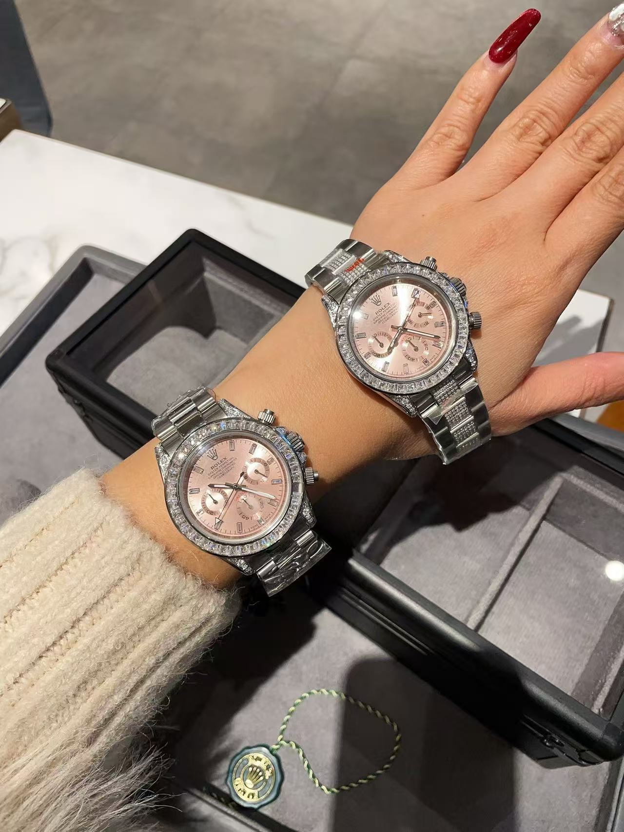 ROLEX桜のピンクスチールストラップ腕時計【50％割引+送料無料】