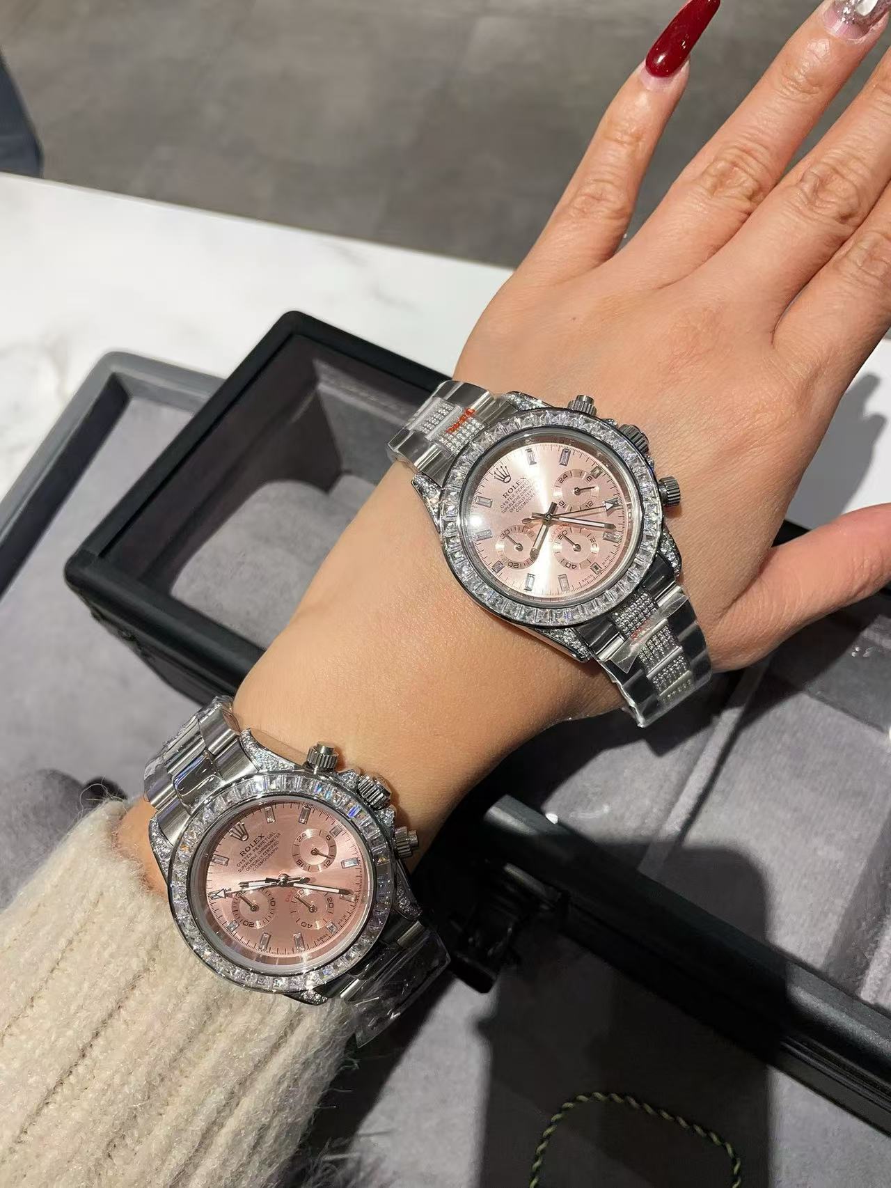 ROLEX桜のピンクスチールストラップ腕時計【50％割引+送料無料】