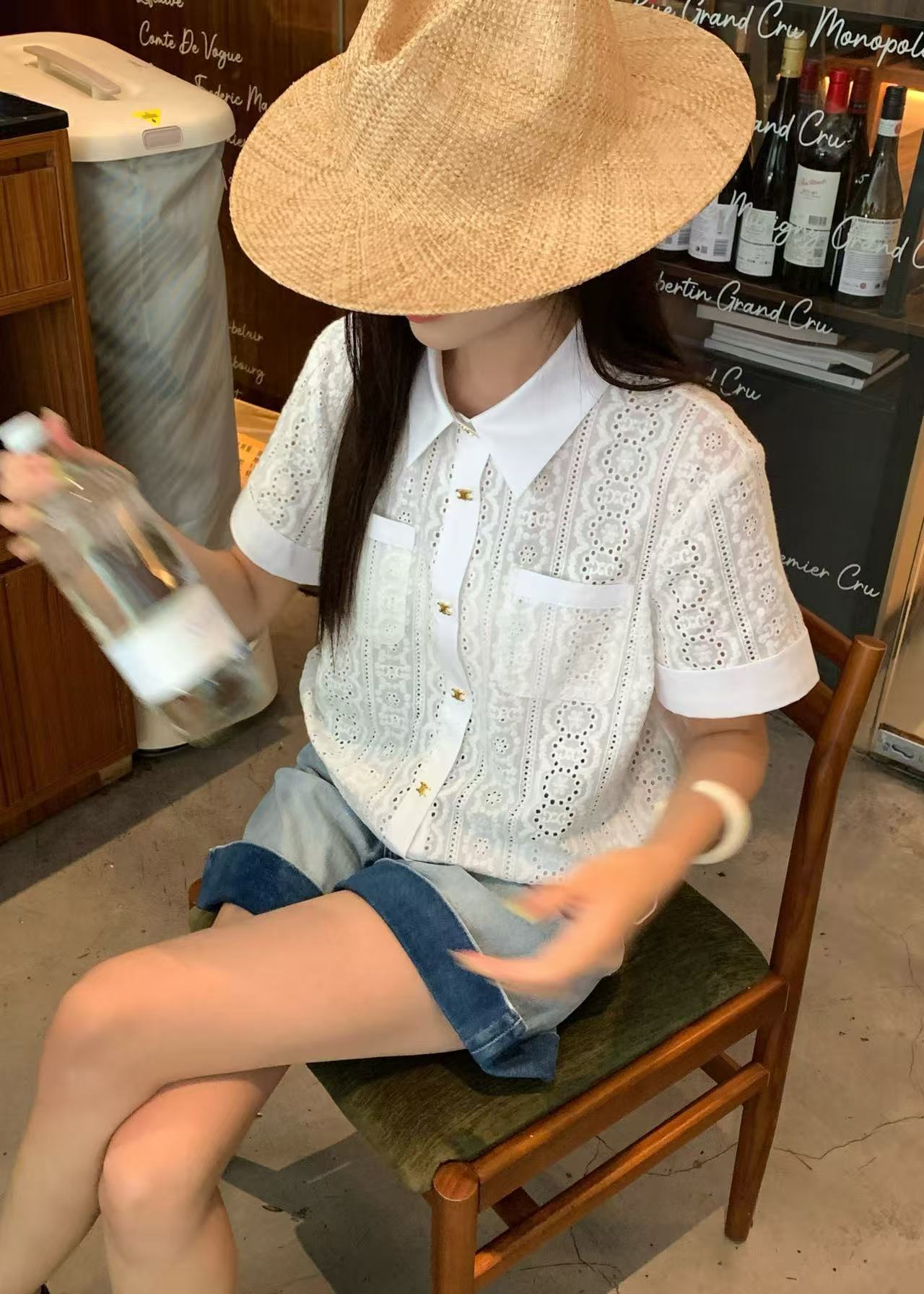 CELINE カットアウト 半袖シャツ【50％割引+送料無料】