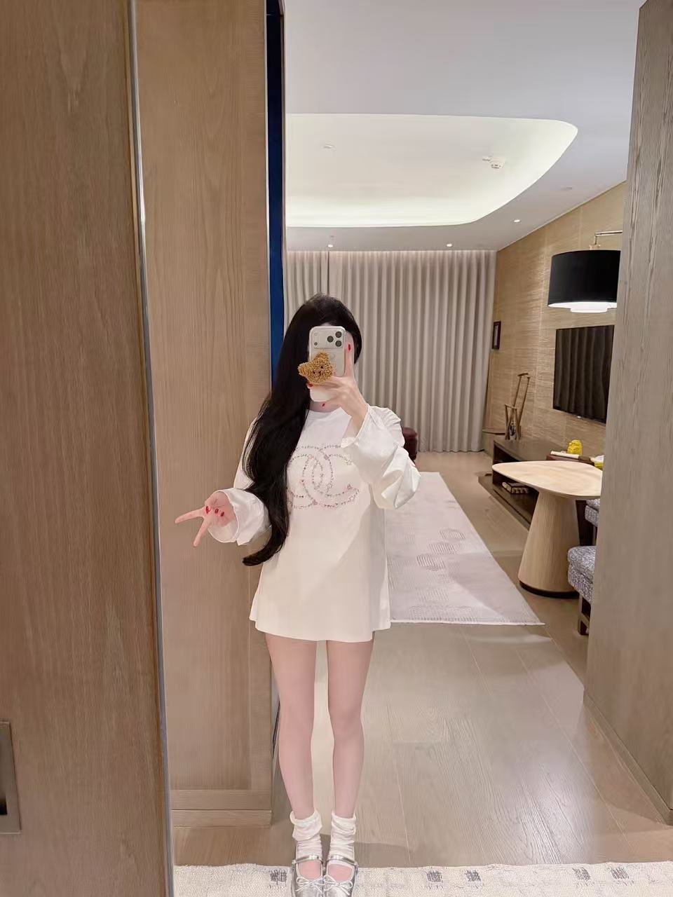 CHANE1 五芒星ダブルC 長袖Tシャツ【50％割引+送料無料】