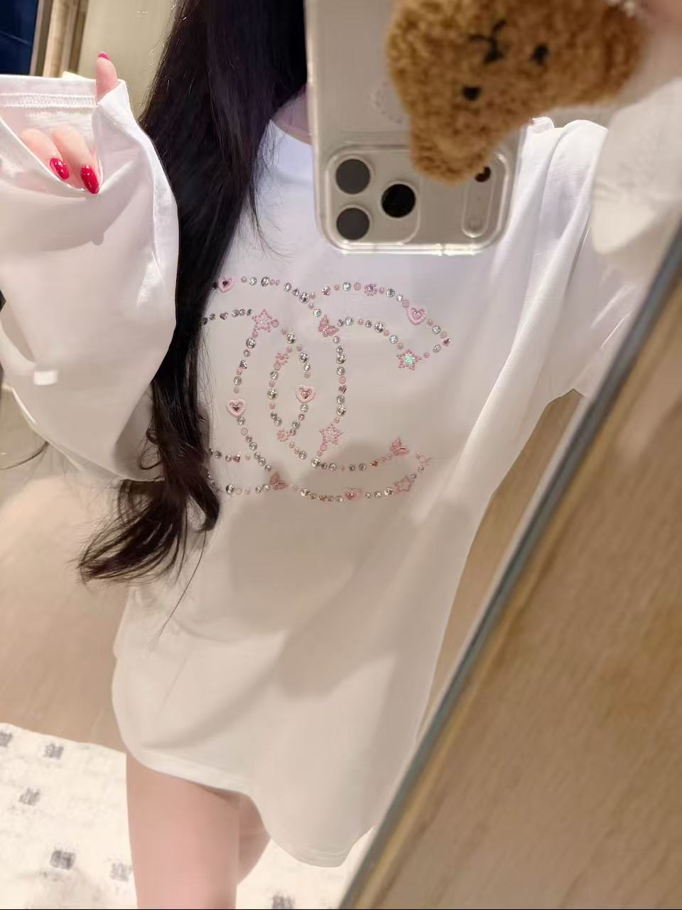 CHANE1 五芒星ダブルC 長袖Tシャツ【50％割引+送料無料】