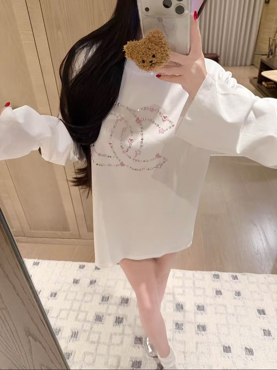 CHANE1 五芒星ダブルC 長袖Tシャツ【50％割引+送料無料】