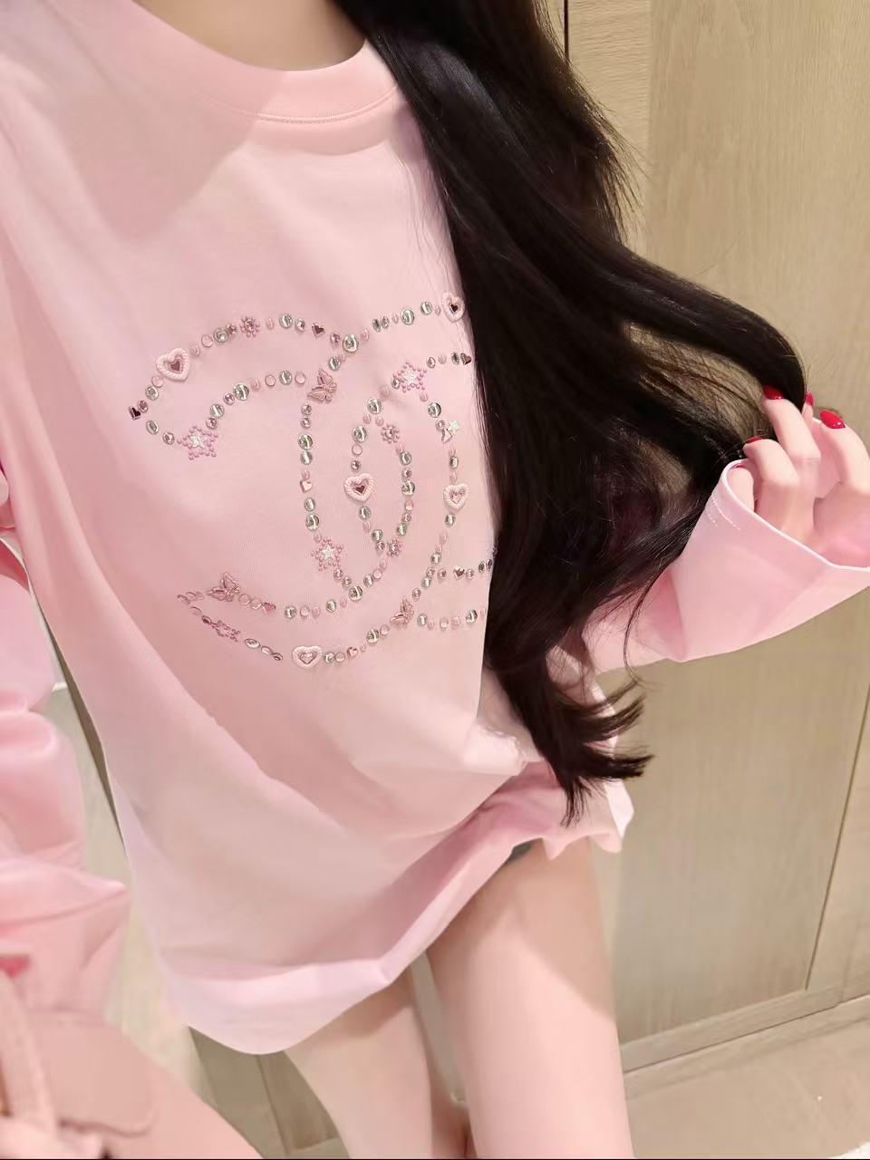 CHANE1 五芒星ダブルC 長袖Tシャツ【50％割引+送料無料】