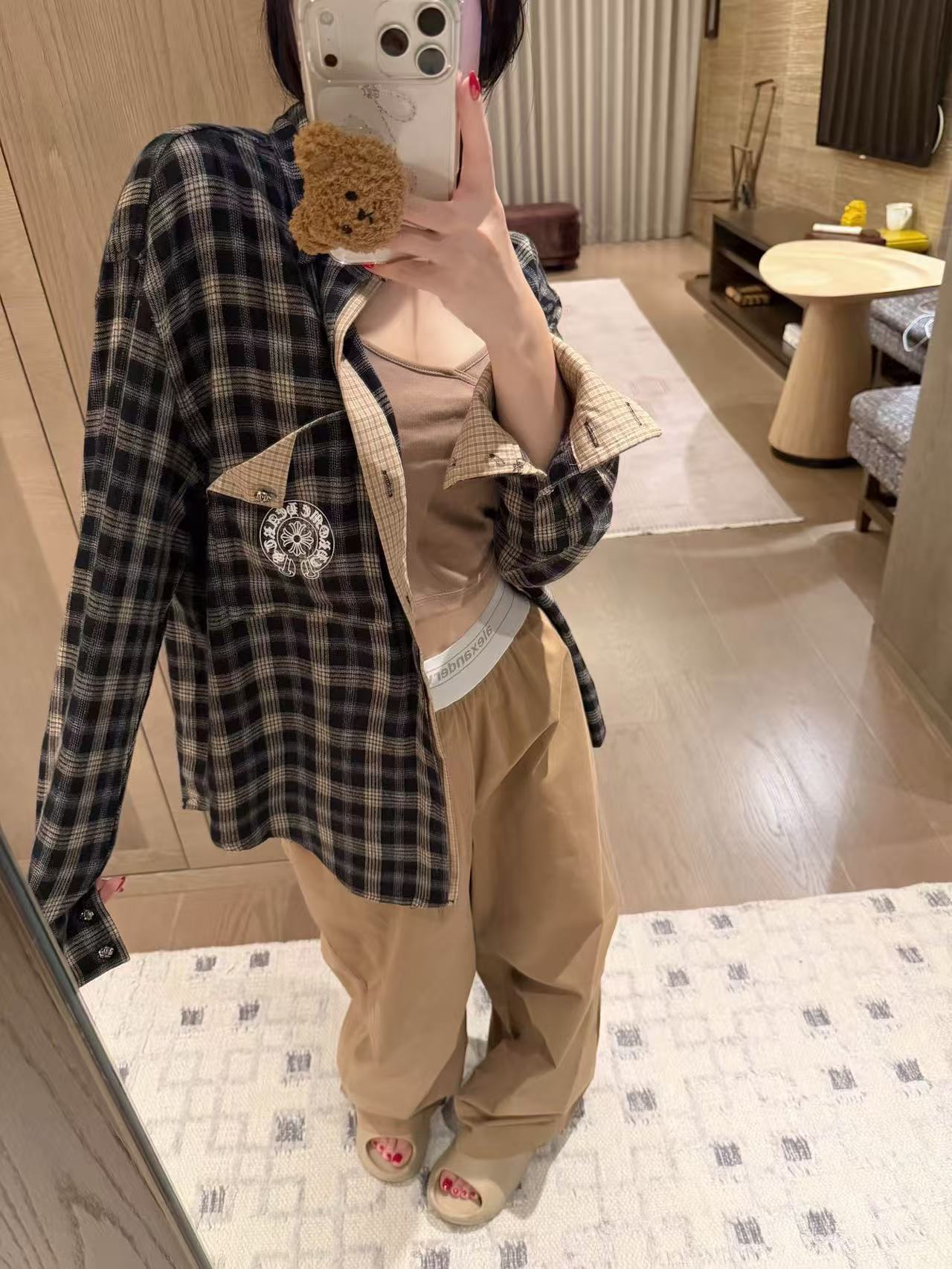 Chr0me Heartsチェック柄のゆったりシャツ【50％割引+送料無料】
