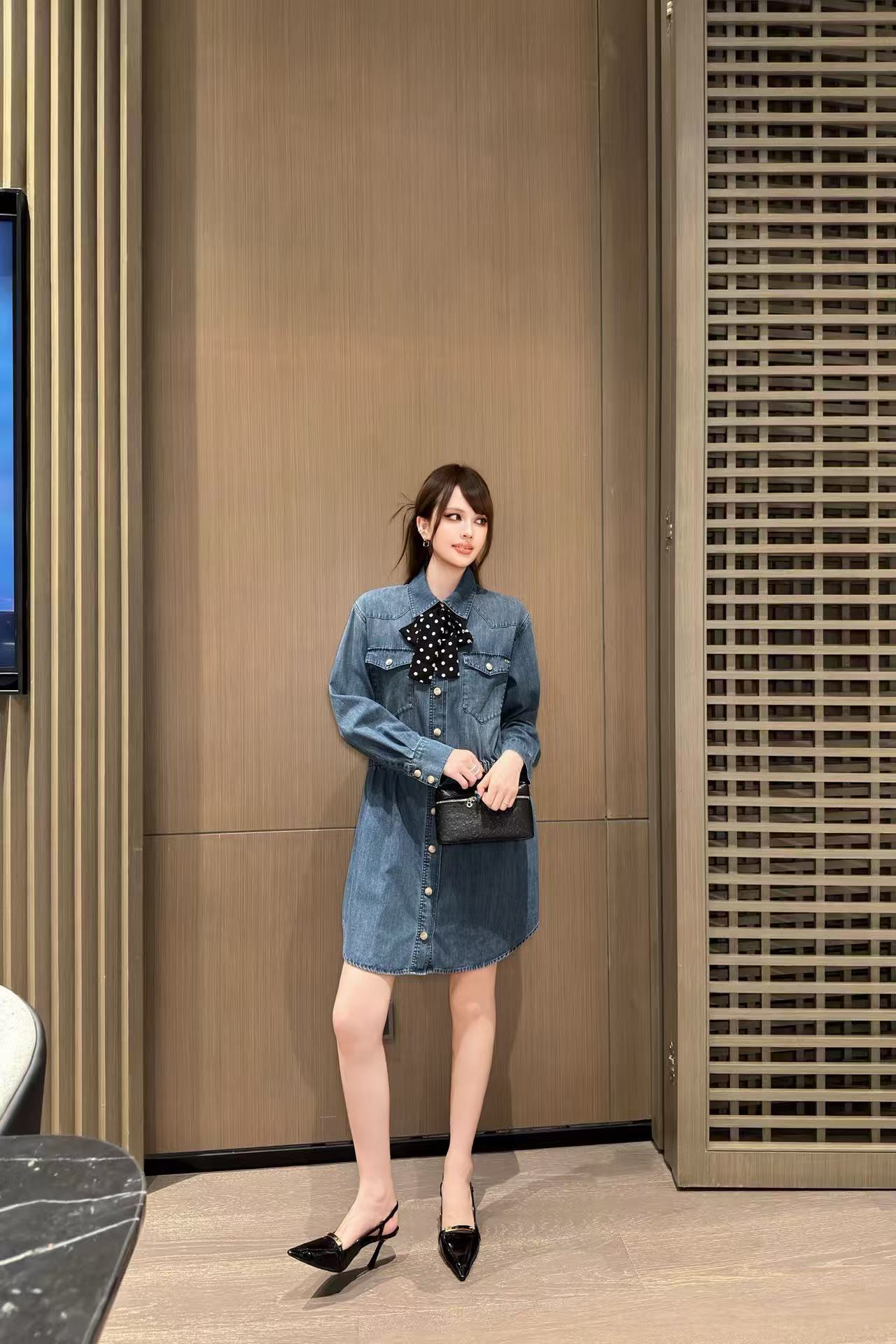 VALENTINO タイネック デニムドレス【50％割引+送料無料】