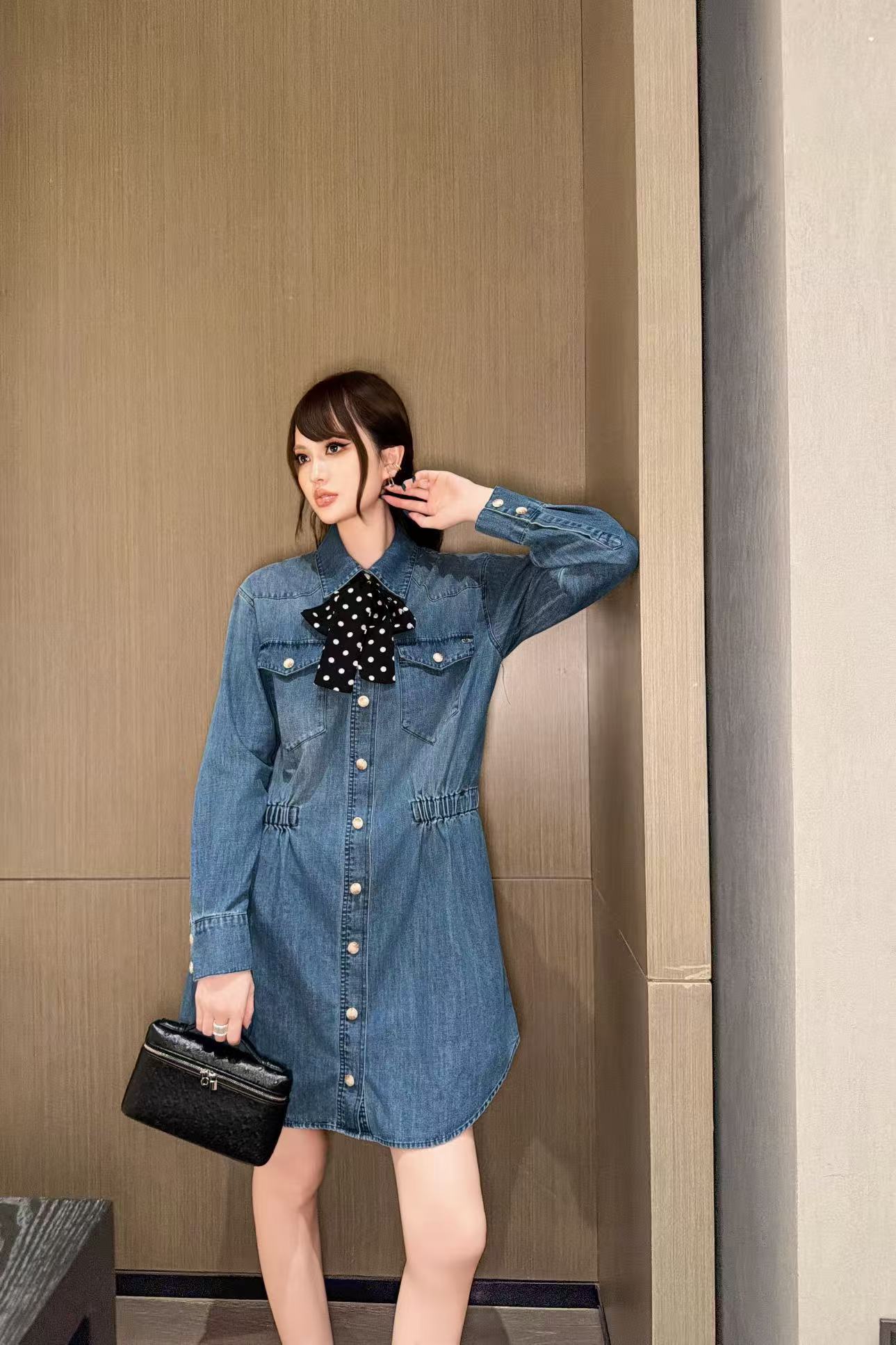 VALENTINO タイネック デニムドレス【50％割引+送料無料】