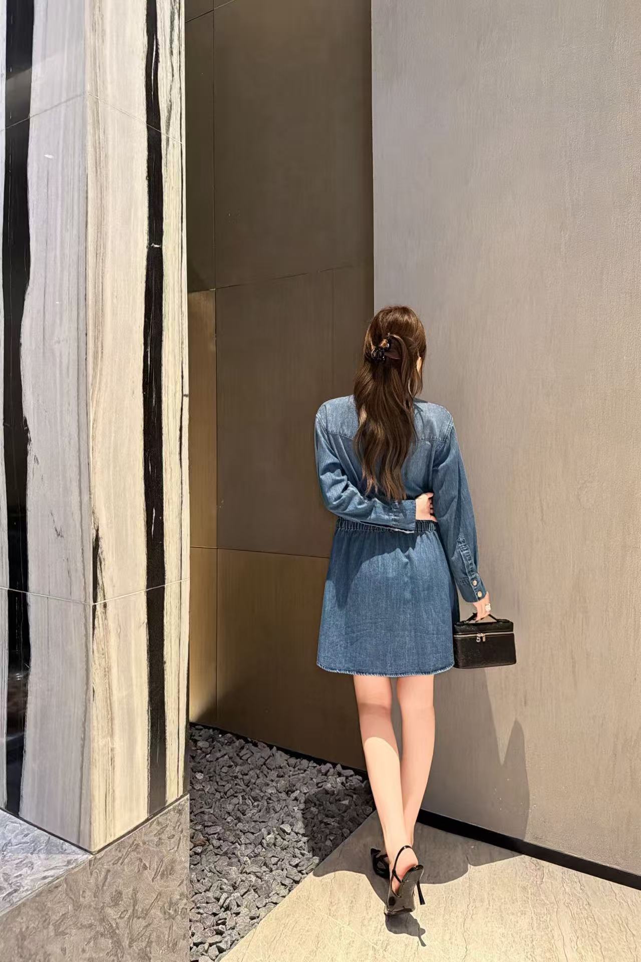 VALENTINO タイネック デニムドレス【50％割引+送料無料】