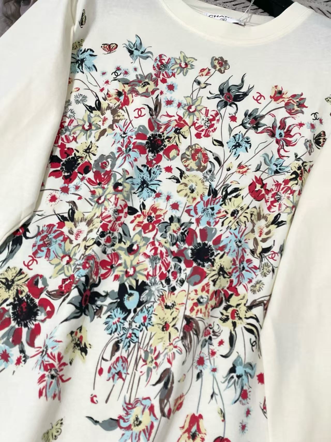 DIOR 刺繍＆プリント入り長袖Tシャツ【50％割引+送料無料】
