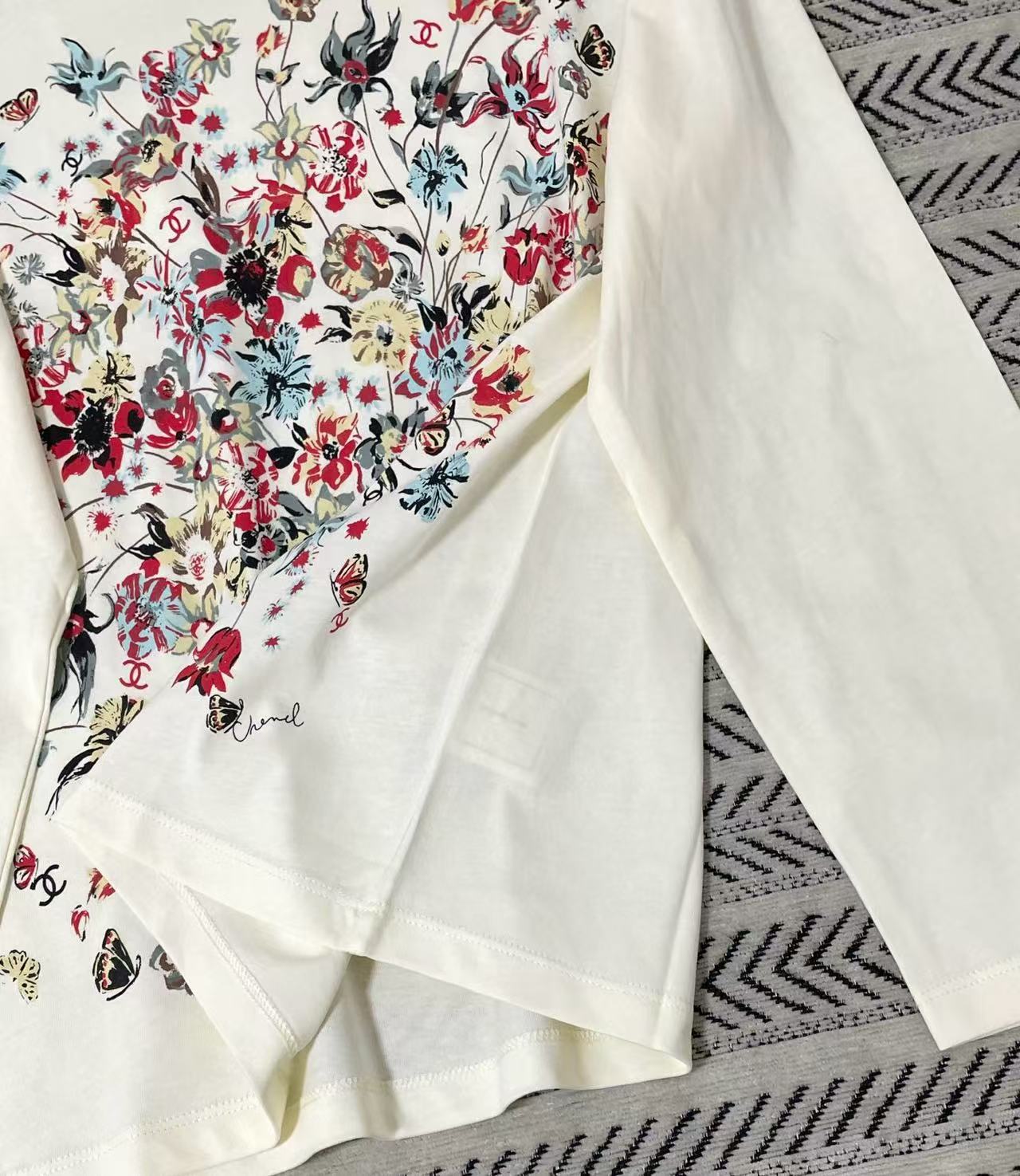 DIOR 刺繍＆プリント入り長袖Tシャツ【50％割引+送料無料】