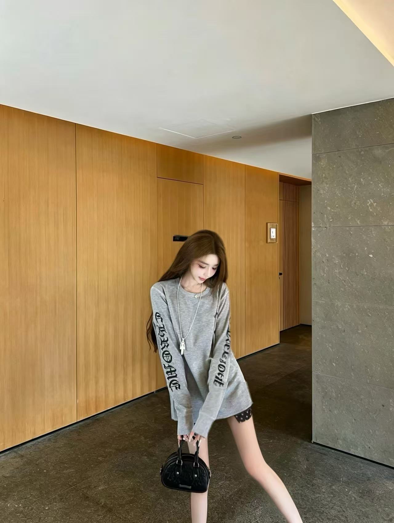 Chr0me Hearts サンスクリット語長袖Tシャツ【50％割引+送料無料】