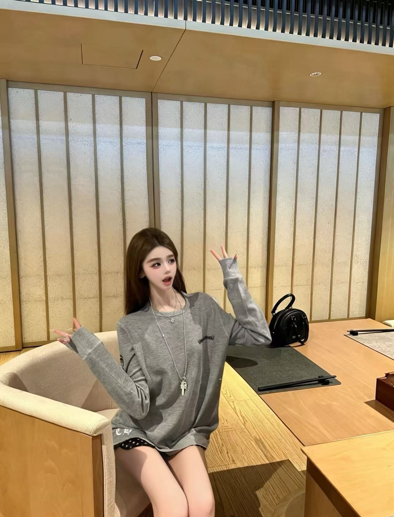 Chr0me Hearts サンスクリット語長袖Tシャツ【50％割引+送料無料】
