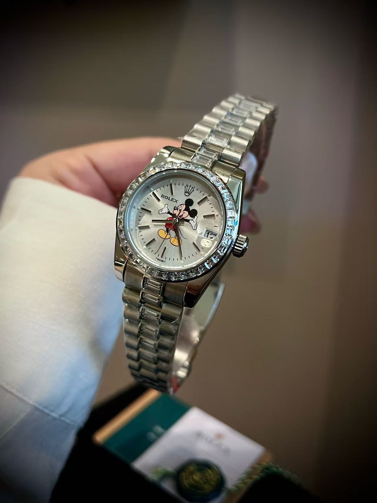 ROLEXミッキーマウス スチールバンド レディース腕時計【50％割引+送料無料】