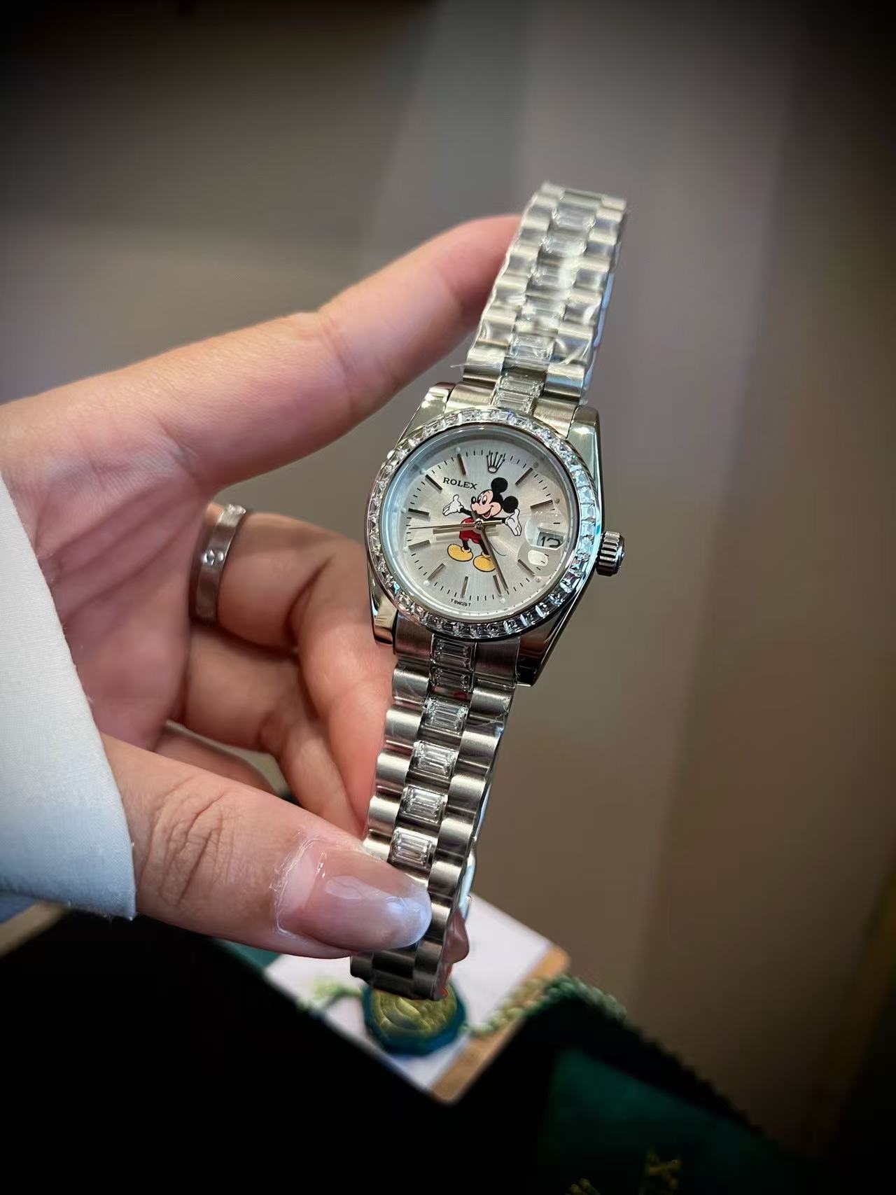 ROLEXミッキーマウス スチールバンド レディース腕時計【50％割引+送料無料】