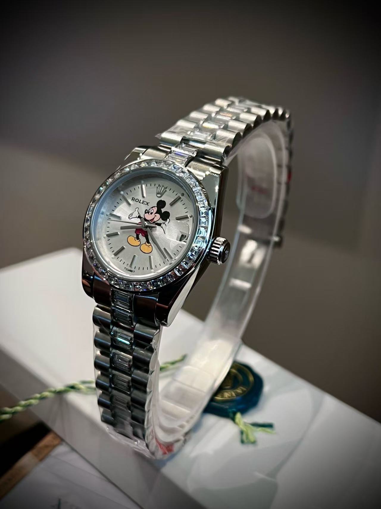 ROLEXミッキーマウス スチールバンド レディース腕時計【50％割引+送料無料】