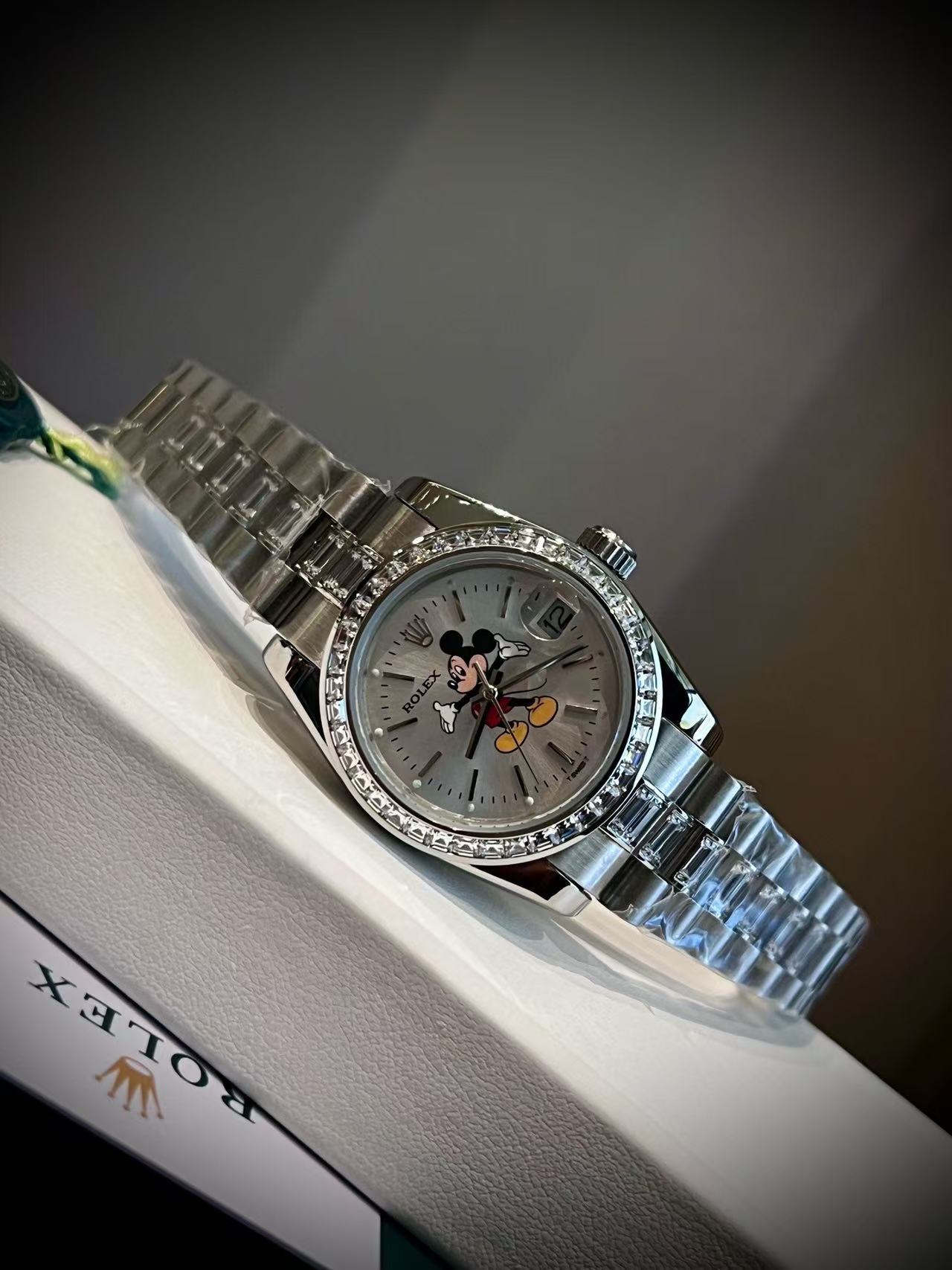 ROLEXミッキーマウス スチールバンド レディース腕時計【50％割引+送料無料】