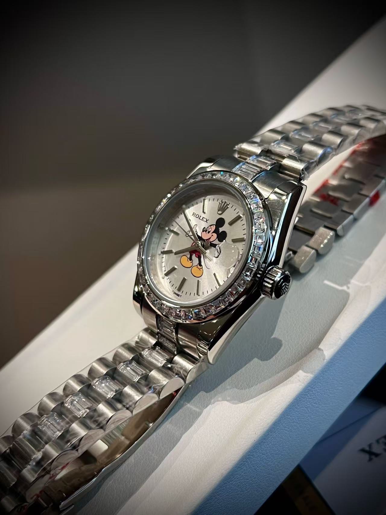 ROLEXミッキーマウス スチールバンド レディース腕時計【50％割引+送料無料】