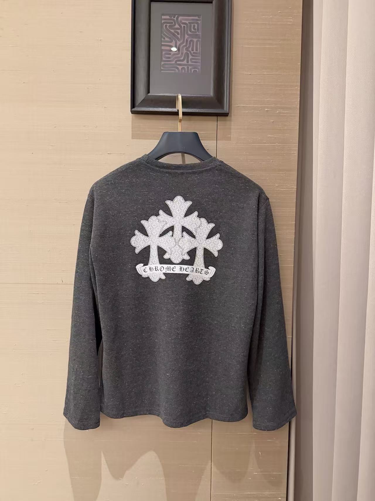 Chr0me Hearts クロスプリント長袖Tシャツ【50％割引+送料無料】