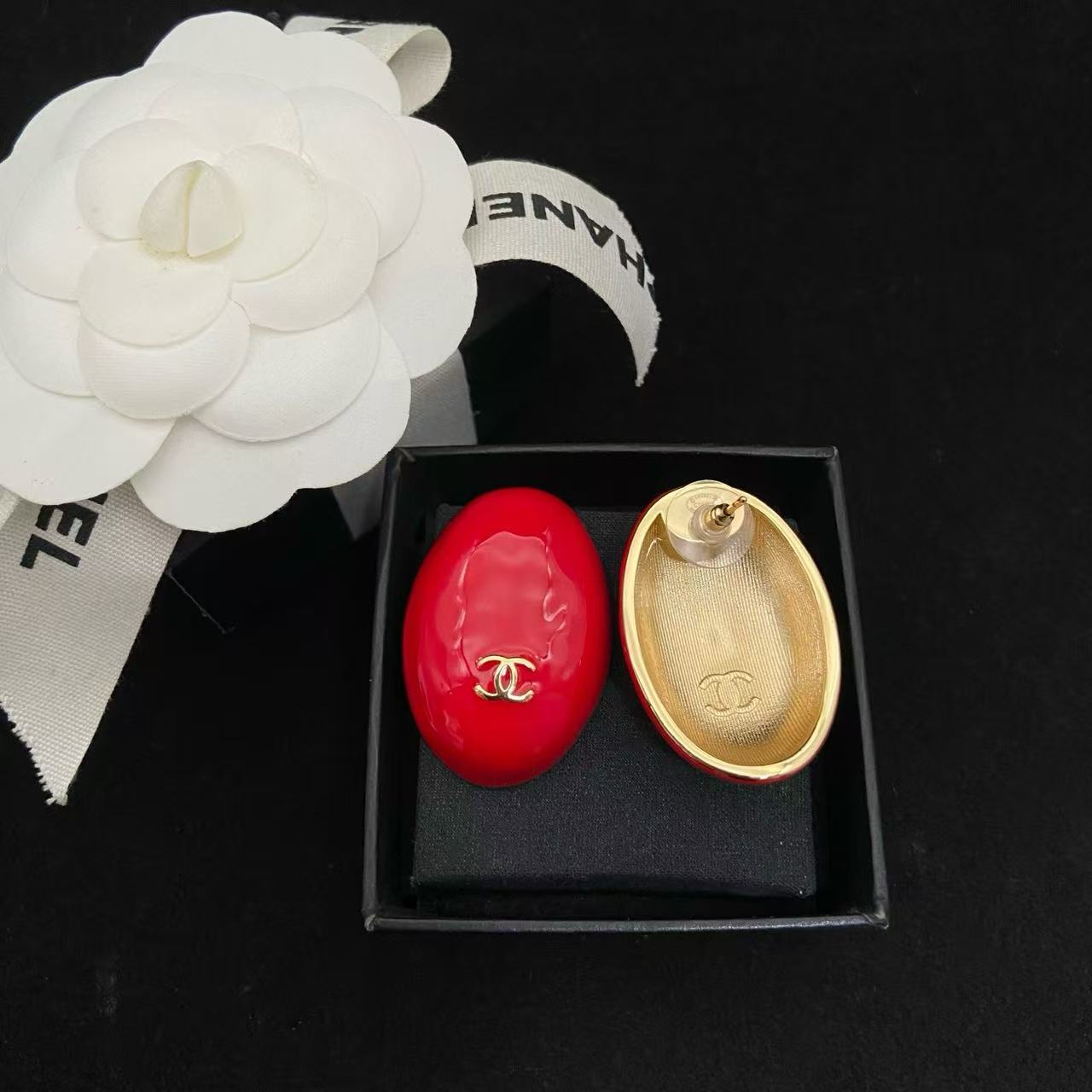 CHANE1 ダブルCオーバルピアス【50％割引+送料無料】