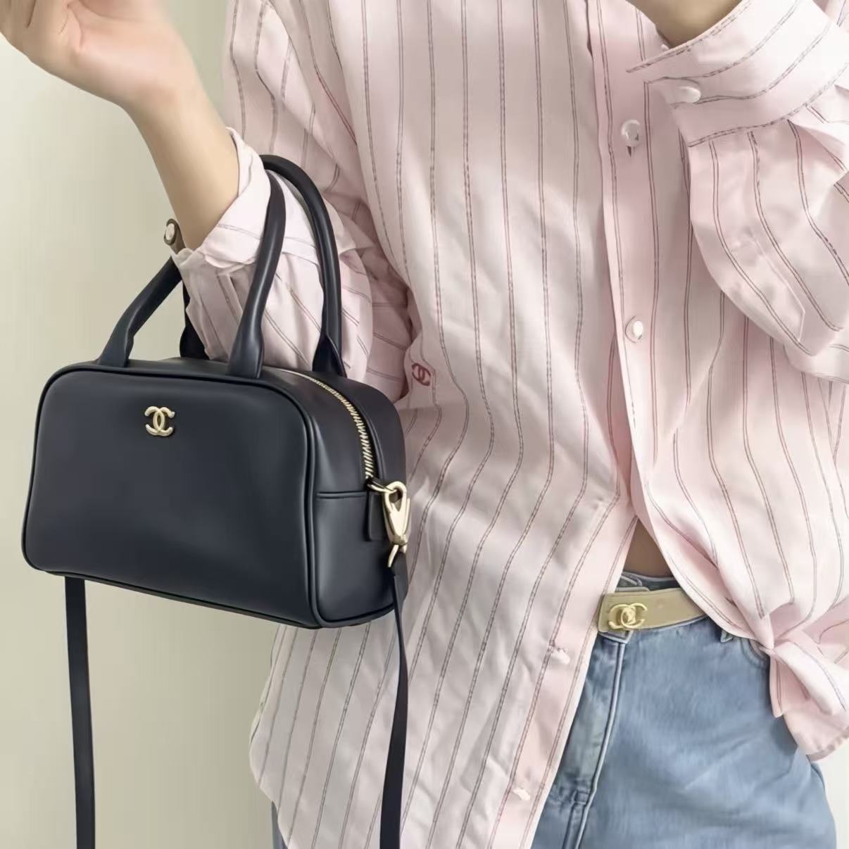 CHANE1 レザーボウリングバッグ【50％割引+送料無料】