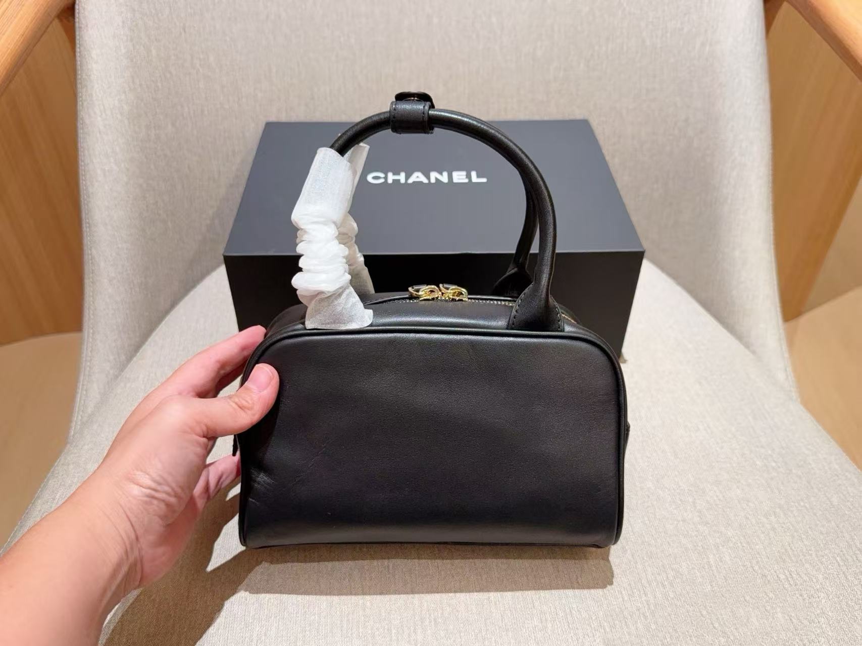 CHANE1 レザーボウリングバッグ【50％割引+送料無料】