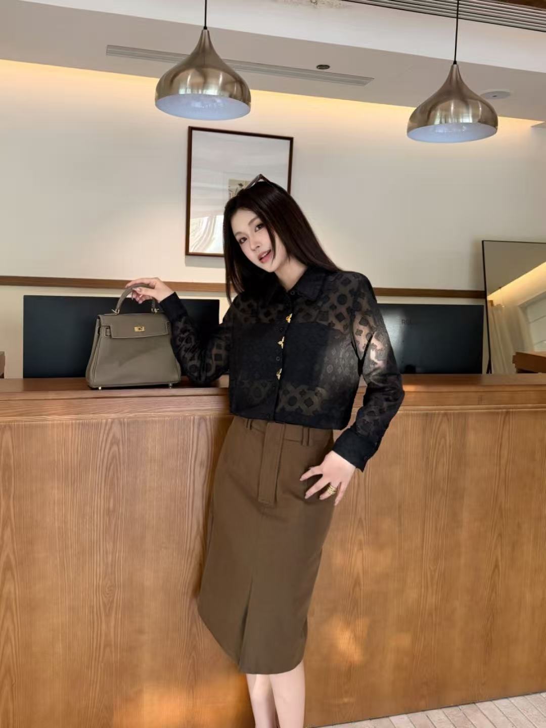 LV ジャカード ルーズフィットシャツ【50％割引+送料無料】