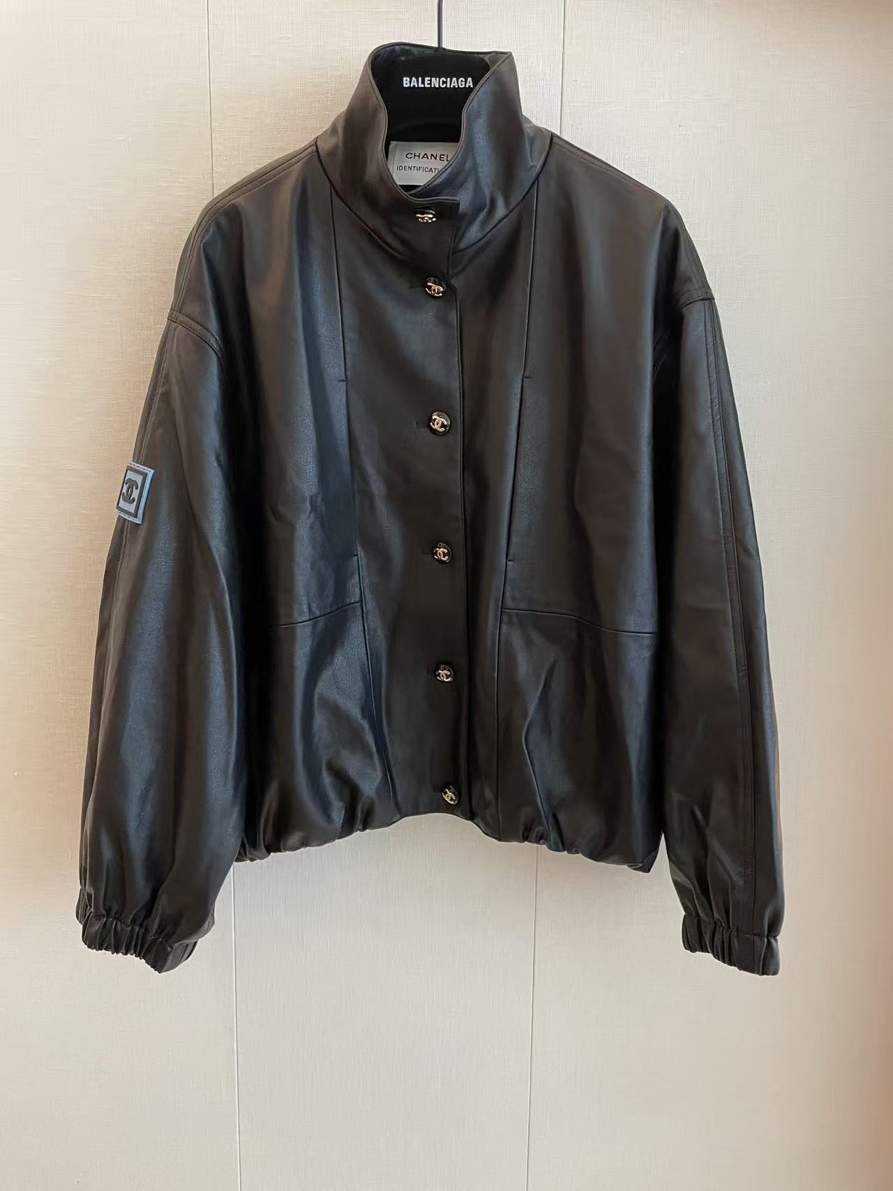 CHANE1 ダブルCボタンレザージャケット【50％割引+送料無料】