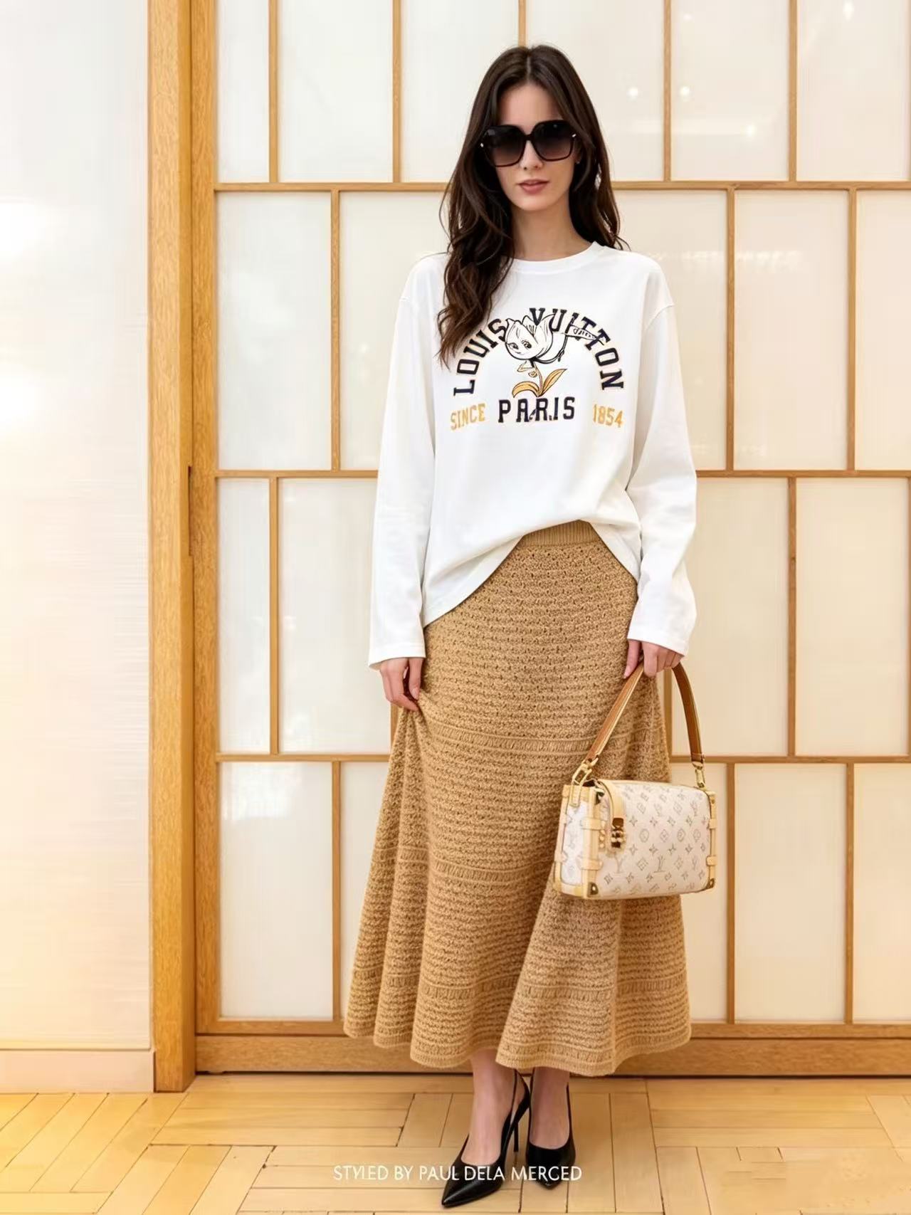 LV カートゥーンレター 長袖Tシャツ【50％割引+送料無料】